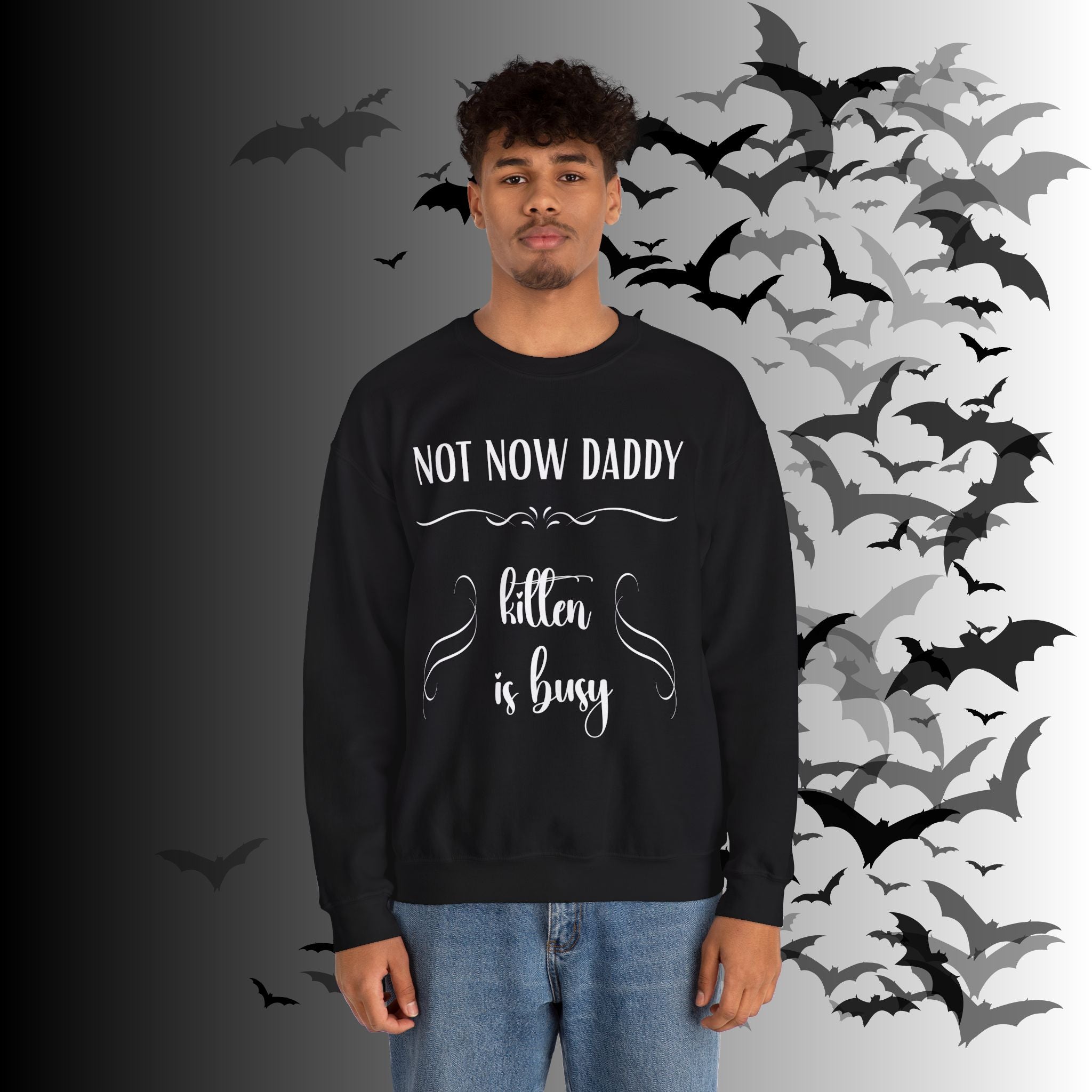 Not Now Daddy Kitten Is Busy Crewneck Sweatshirt