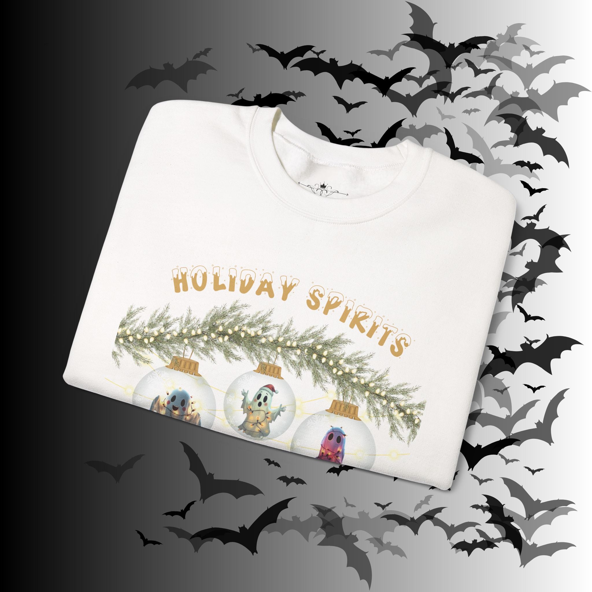 Holiday Spirits Crewneck Sweatshirt — Ghost Christmas Ornament Gothmas