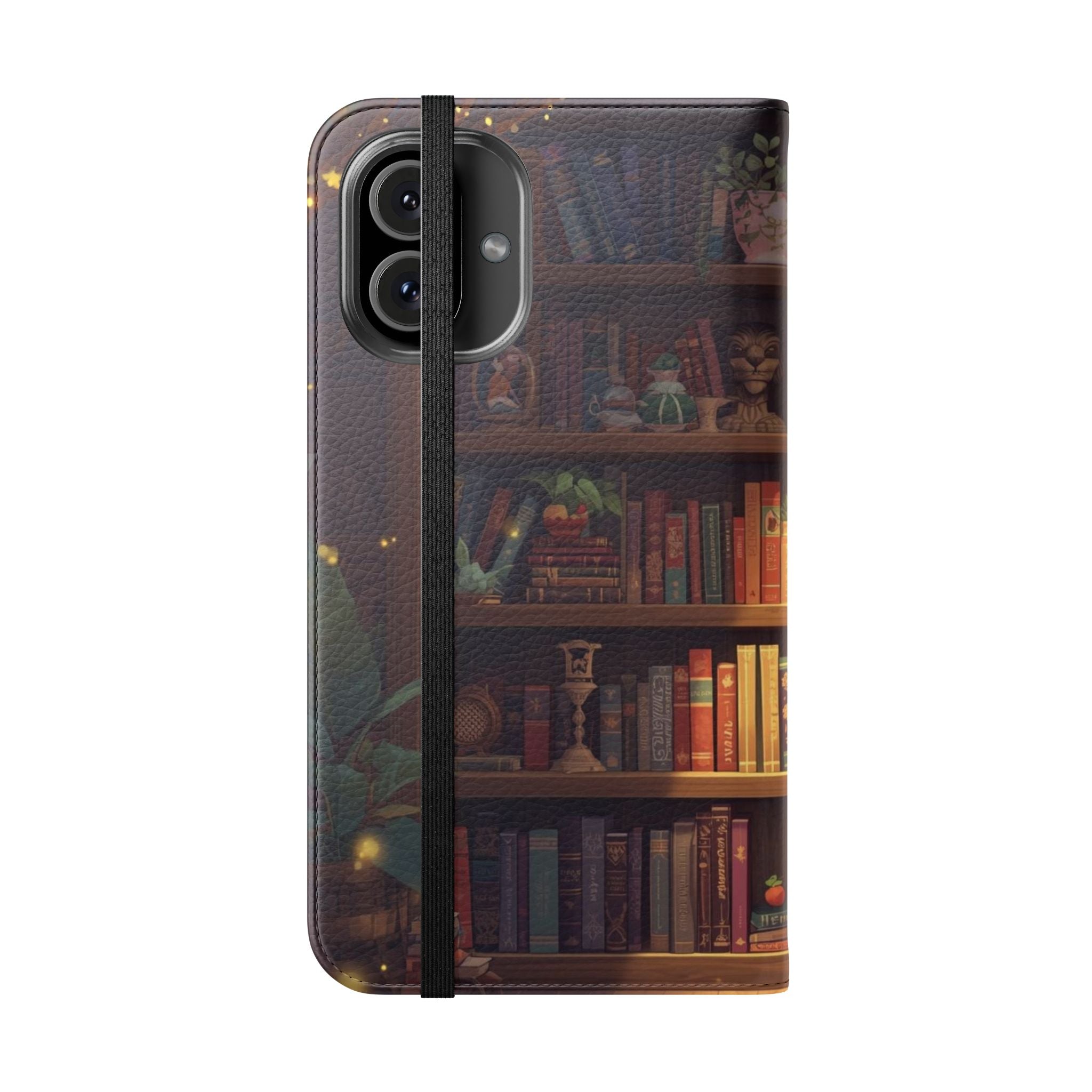 Whimsigoth Bookcase Wallet Flip Case - Romantasy Reader Phone Wallet - Book Pattern Flip Case - Bookish Phone Case