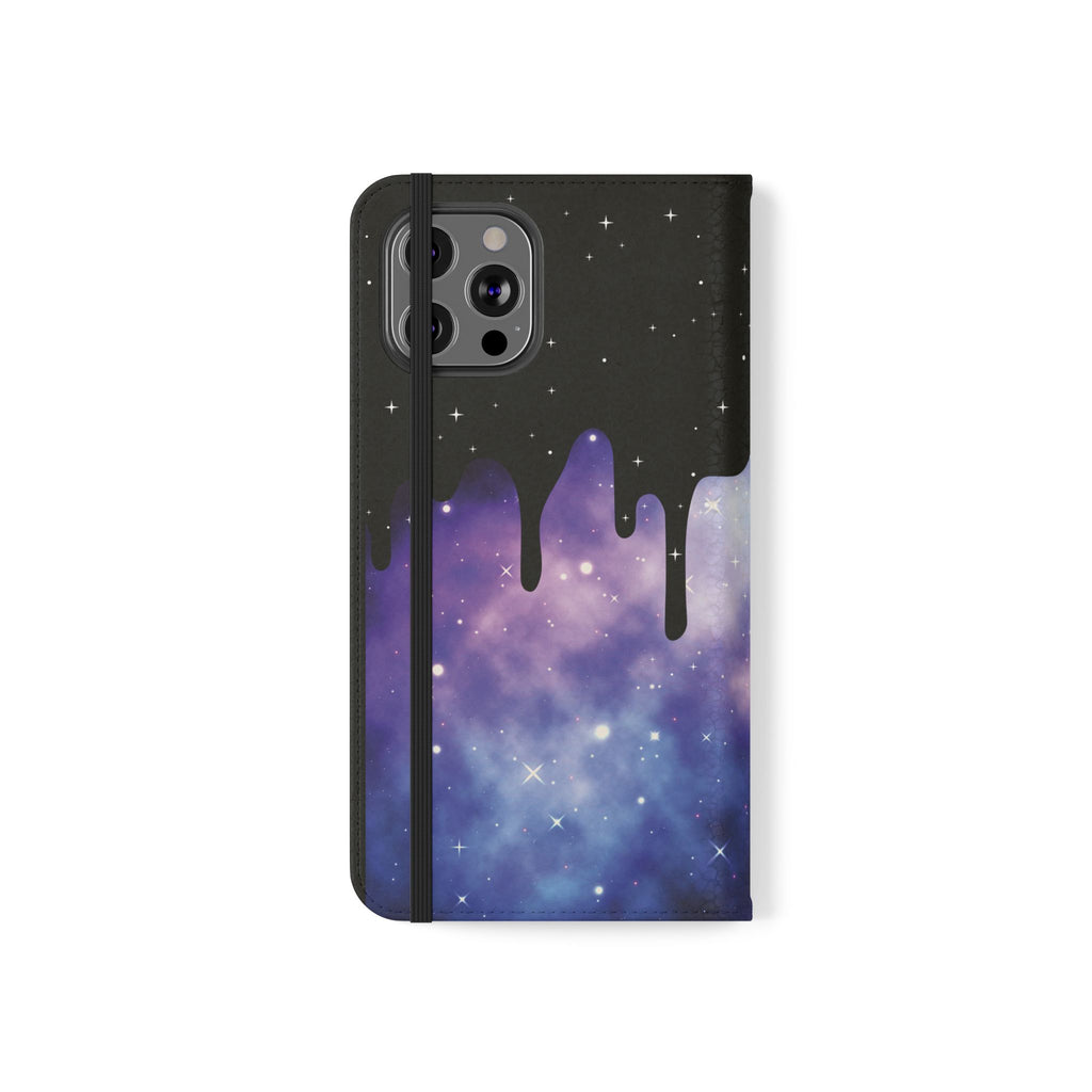 Pastel Goth Drippy Galaxy Flip Wallet Phone Case - Wallet Case for Samsung and iPhone - Gothic Style Wallet Phone Cases