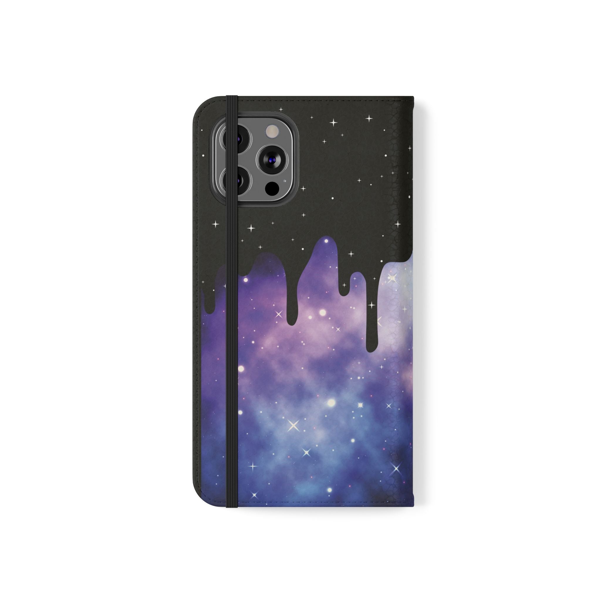 Pastel Goth Drippy Galaxy Flip Wallet Phone Case - Wallet Case for Samsung and iPhone - Gothic Style Wallet Phone Cases