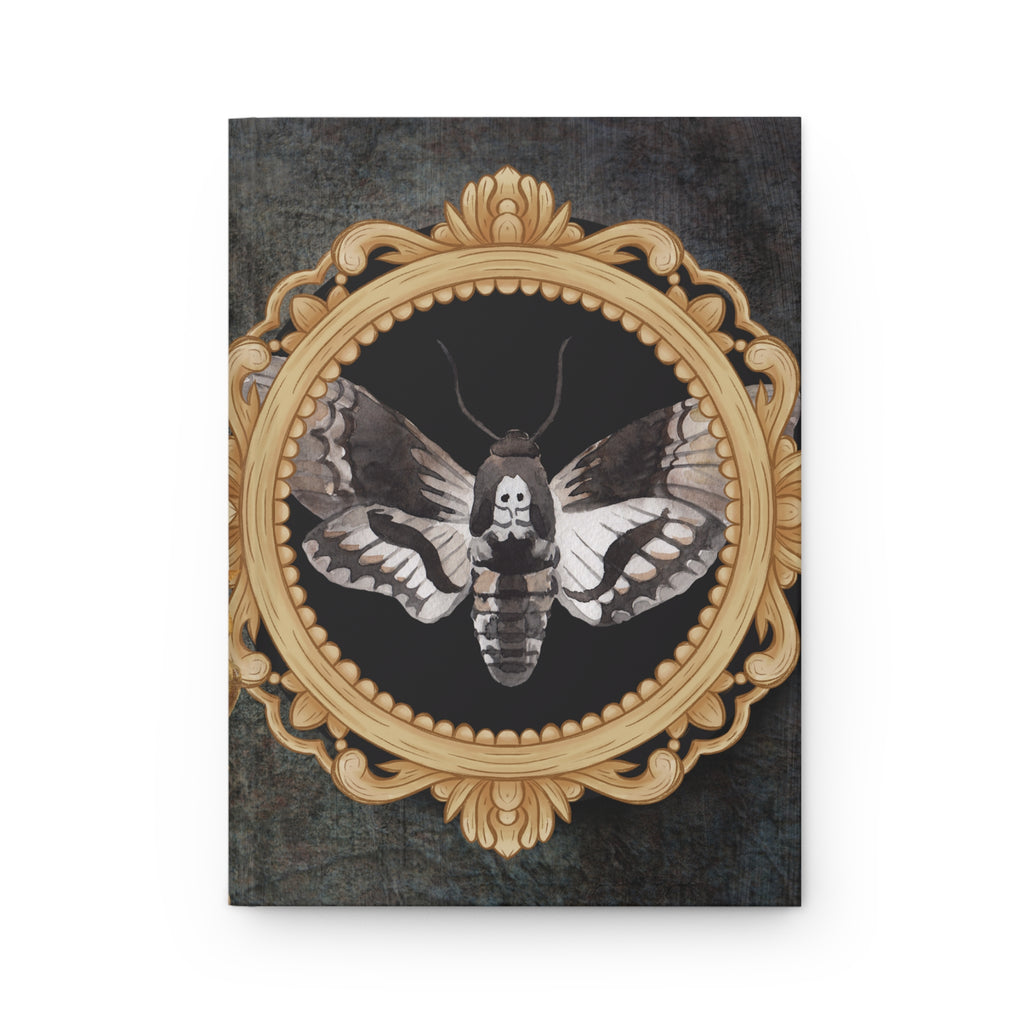 Gothic Death's Head Moth Journal — Gold Cameo Hardcover Spell Book