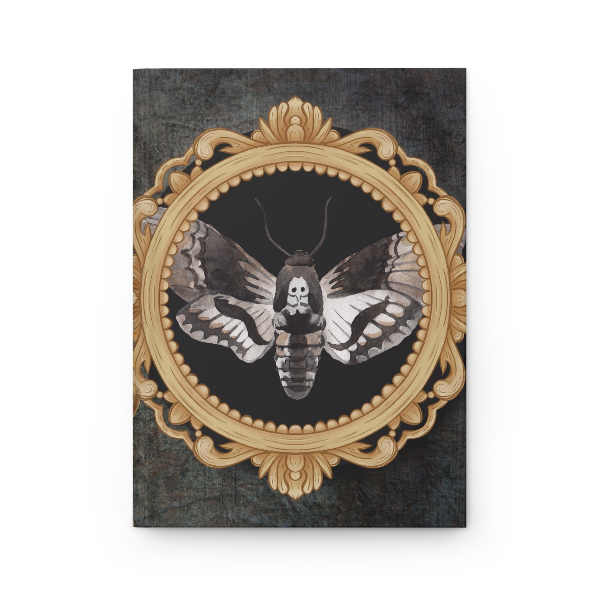 Gothic Death's Head Moth Journal — Gold Cameo Hardcover Spell Book