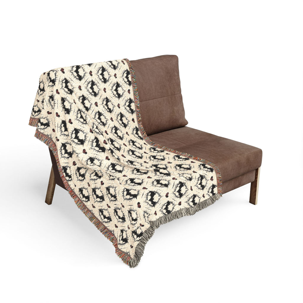 Gothic Bat Pattern Woven Cotton Throw Blanket — Fringe Bat Home Decor