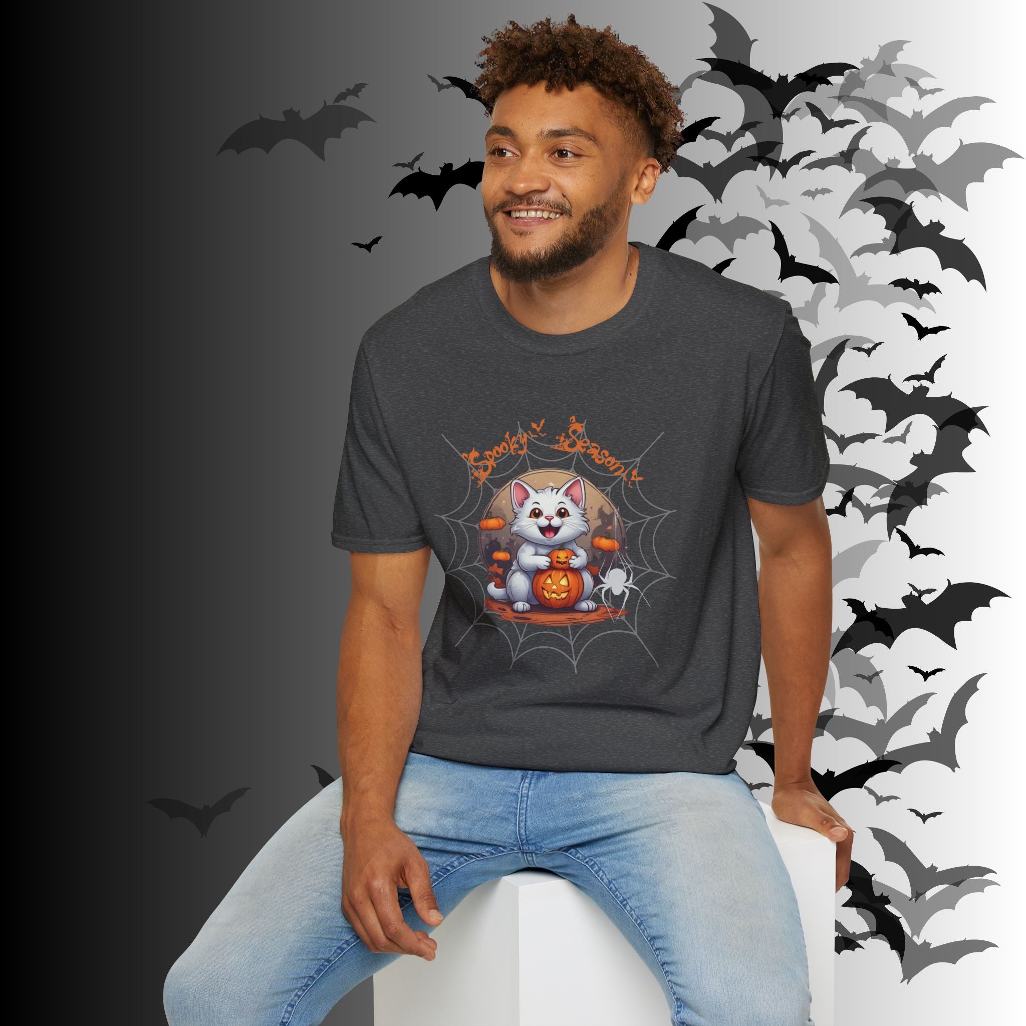 Spooky Season Kawaii Cat Halloween T-Shirt — Cat Lover Tee
