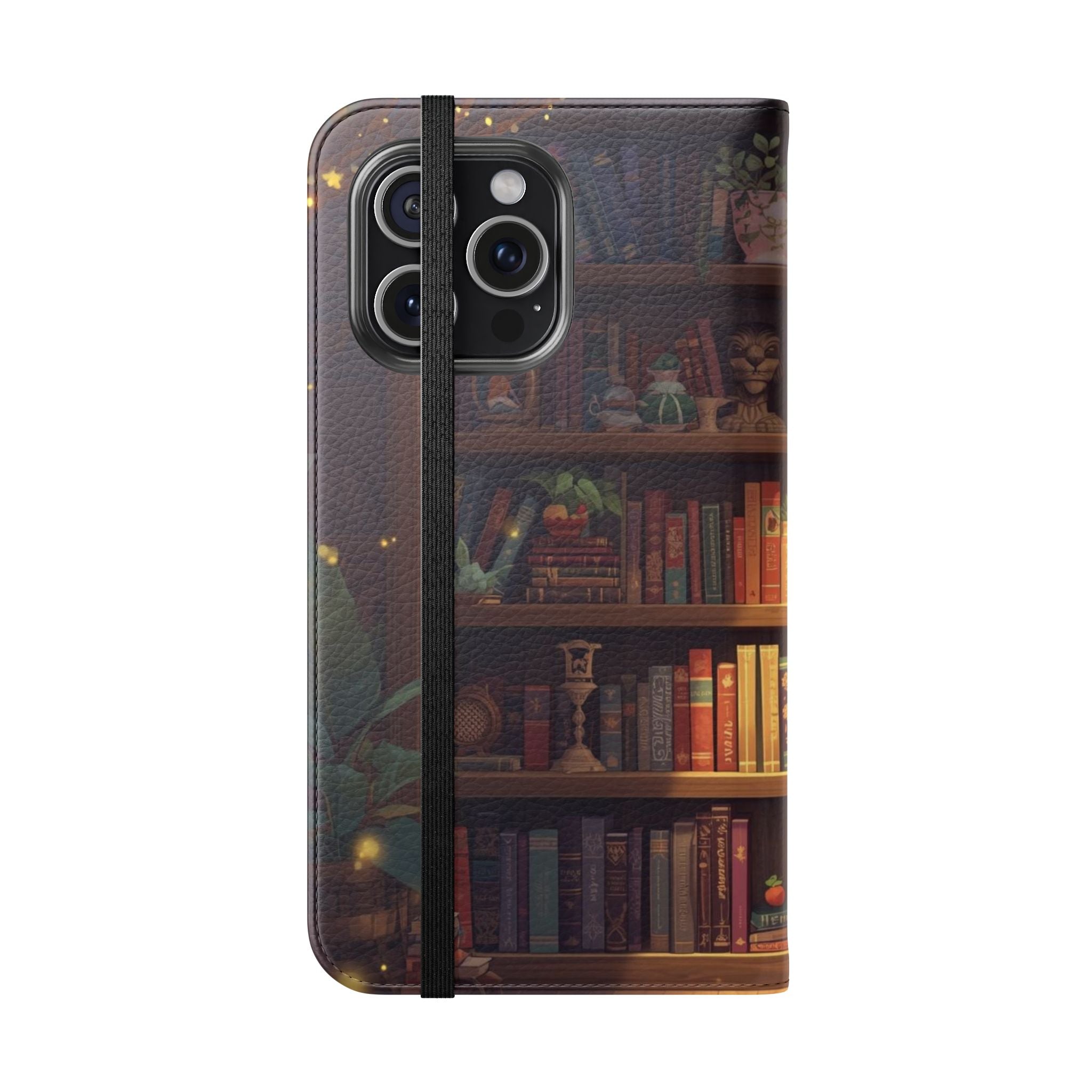Whimsigoth Bookcase Wallet Flip Case - Romantasy Reader Phone Wallet - Book Pattern Flip Case - Bookish Phone Case