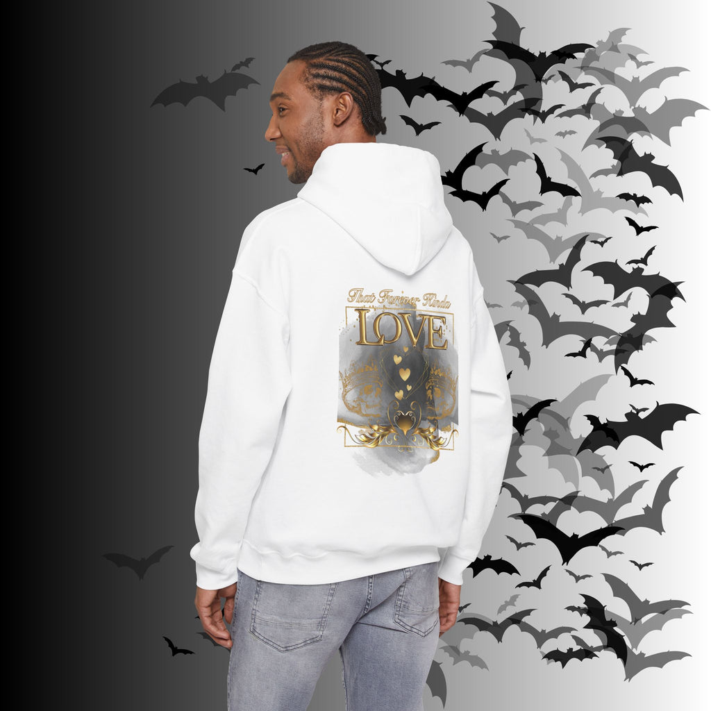 That Forever Kinda Love Hoodie — Gothic Gold Skull Couples Pullover