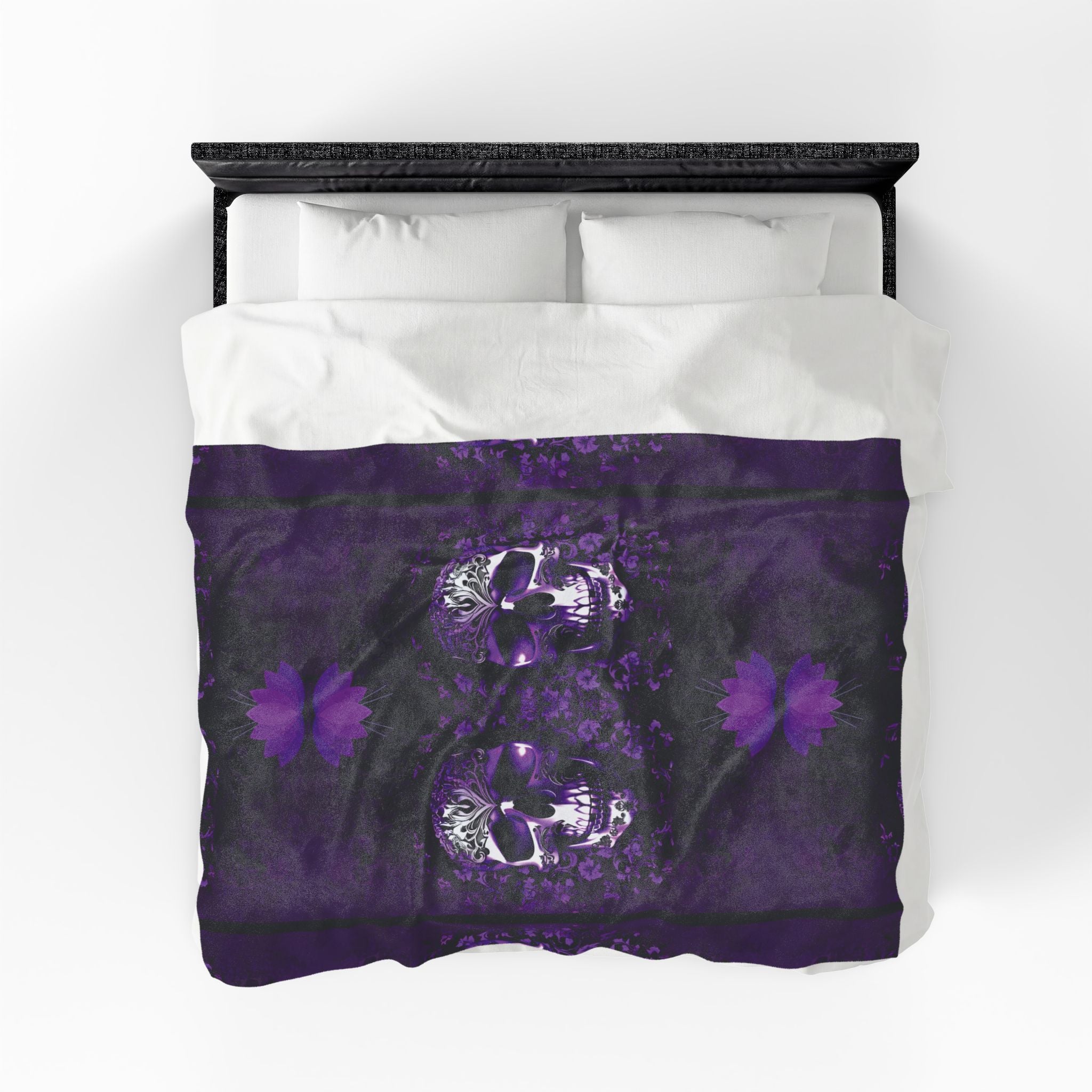 Gothic Purple Skull Throw Blanket — Dark Elegance Home Decor