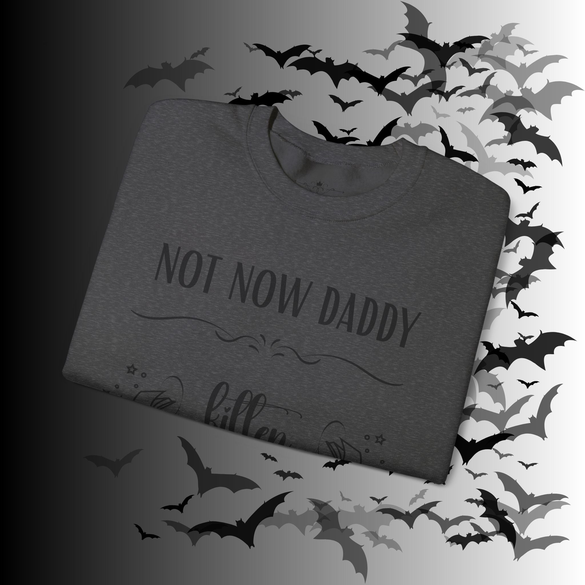 Not Now Daddy Kitten Is Reading Crewneck Sweatshirt — Funny Book Lover
