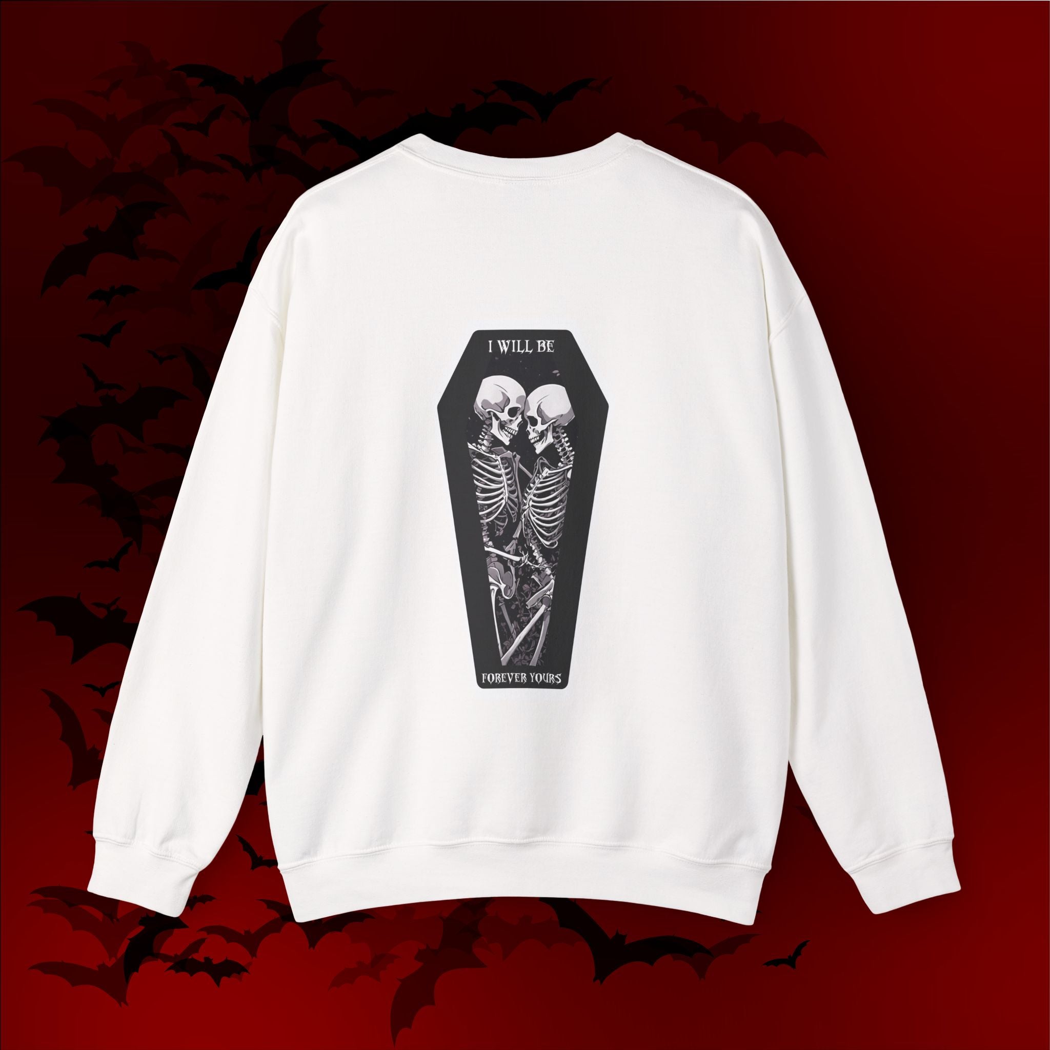Gothic Valloween Skeleton Love Crewneck Sweatshirt — Dark Romance Couples Valentine's Day