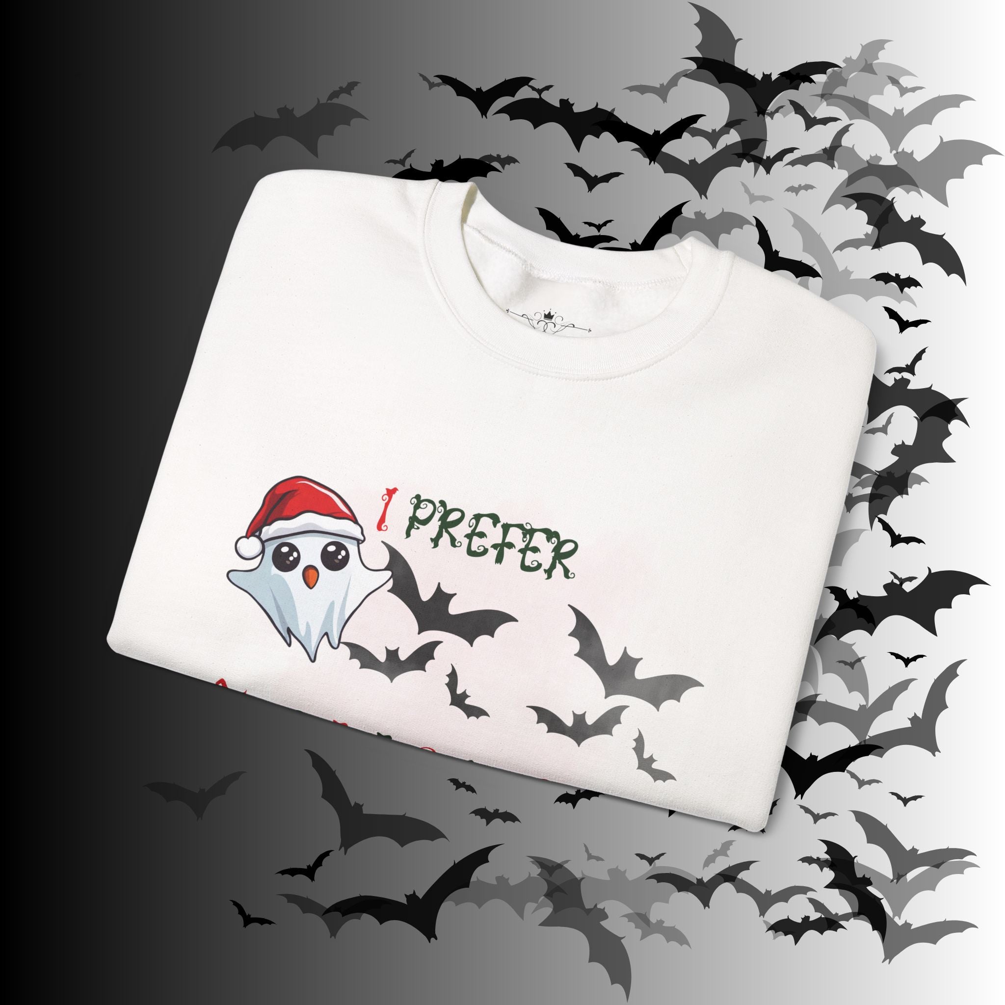 I Prefer Halloween Ghost Crewneck Sweatshirt — Kawaii Gothic Christmas