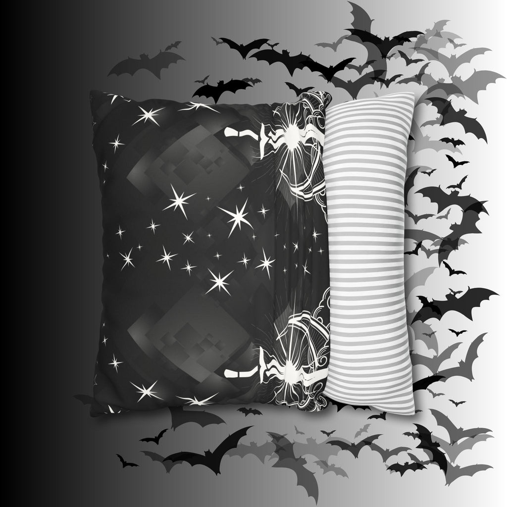 Gothic Moon Sword Celestial Throw Pillow — Dark Witchy Home Decor