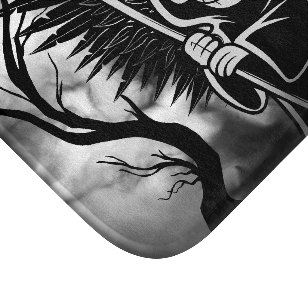 Gothic Grim Reaper Bath Mat — Dark Macabre Bathroom Decor