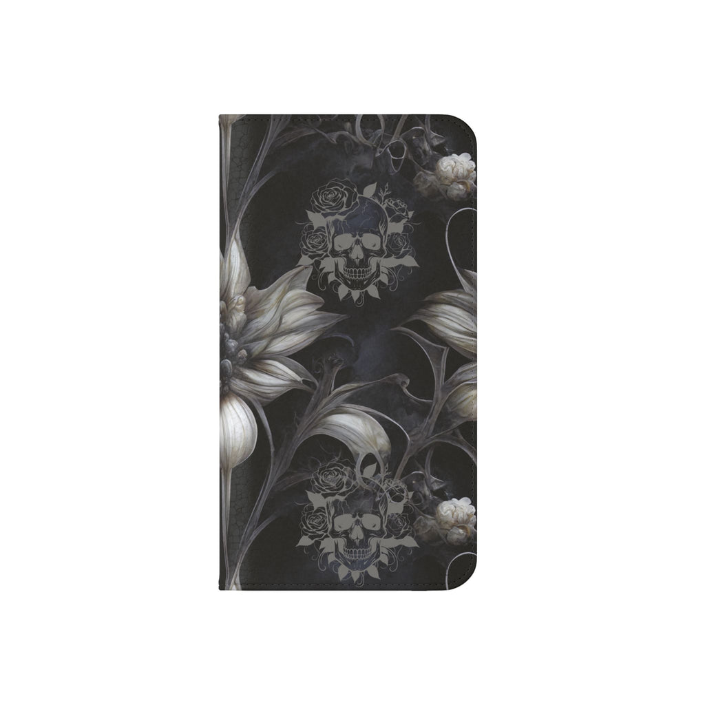 Goth Botanical Flip Wallet Case for iPhone and Samsung Galaxy Phones