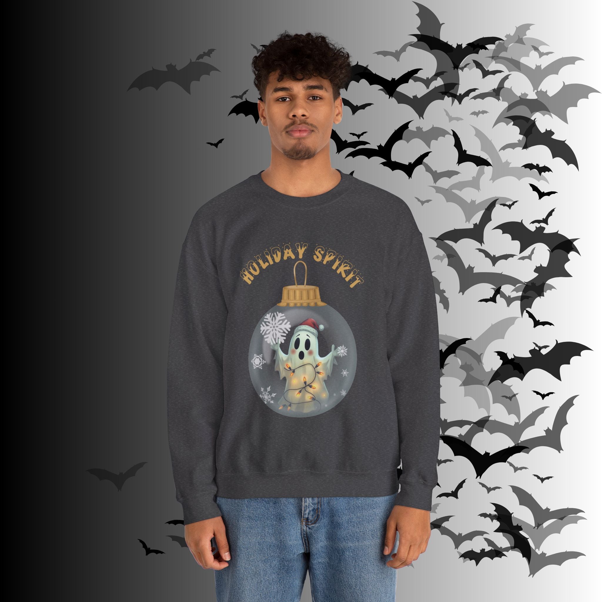 Holiday Spirit Crewneck Sweatshirt — Ghost Christmas Ornament Gothmas