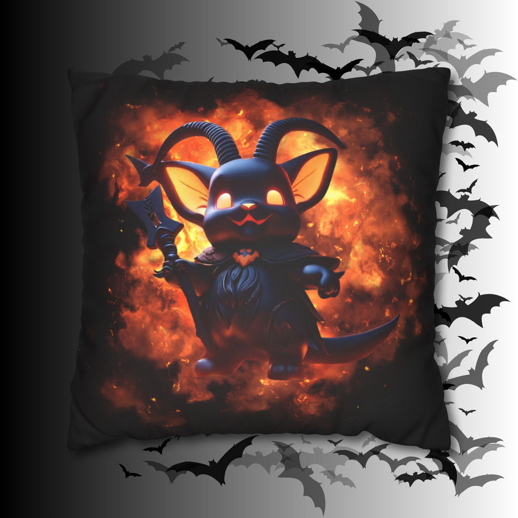 Cute Baphomet Throw Pillow — Gothic Occult Dark Home Decor