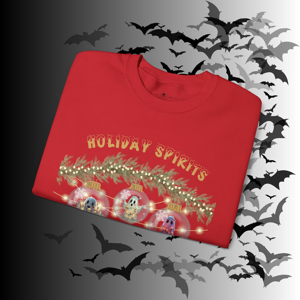 Holiday Spirits Crewneck Sweatshirt — Ghost Christmas Ornament Gothmas