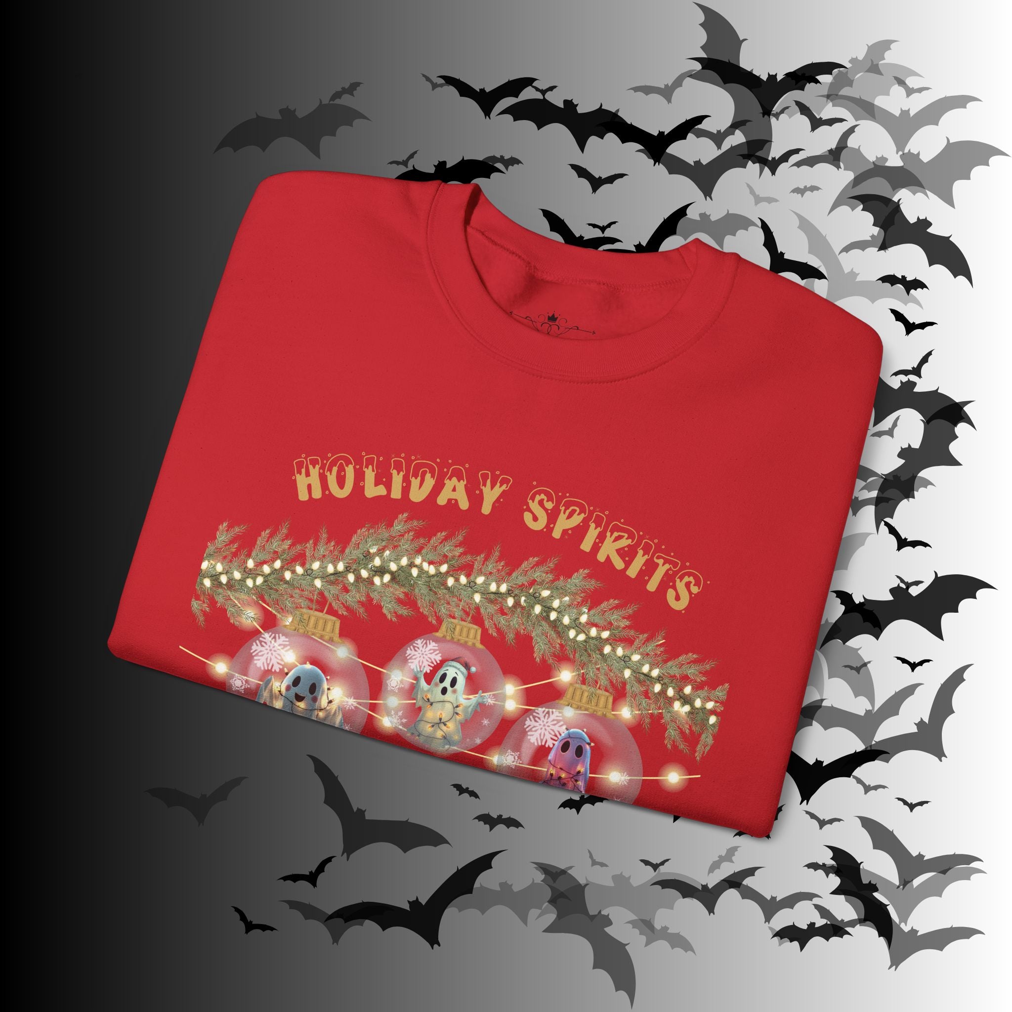 Holiday Spirits Crewneck Sweatshirt — Ghost Christmas Ornament Gothmas