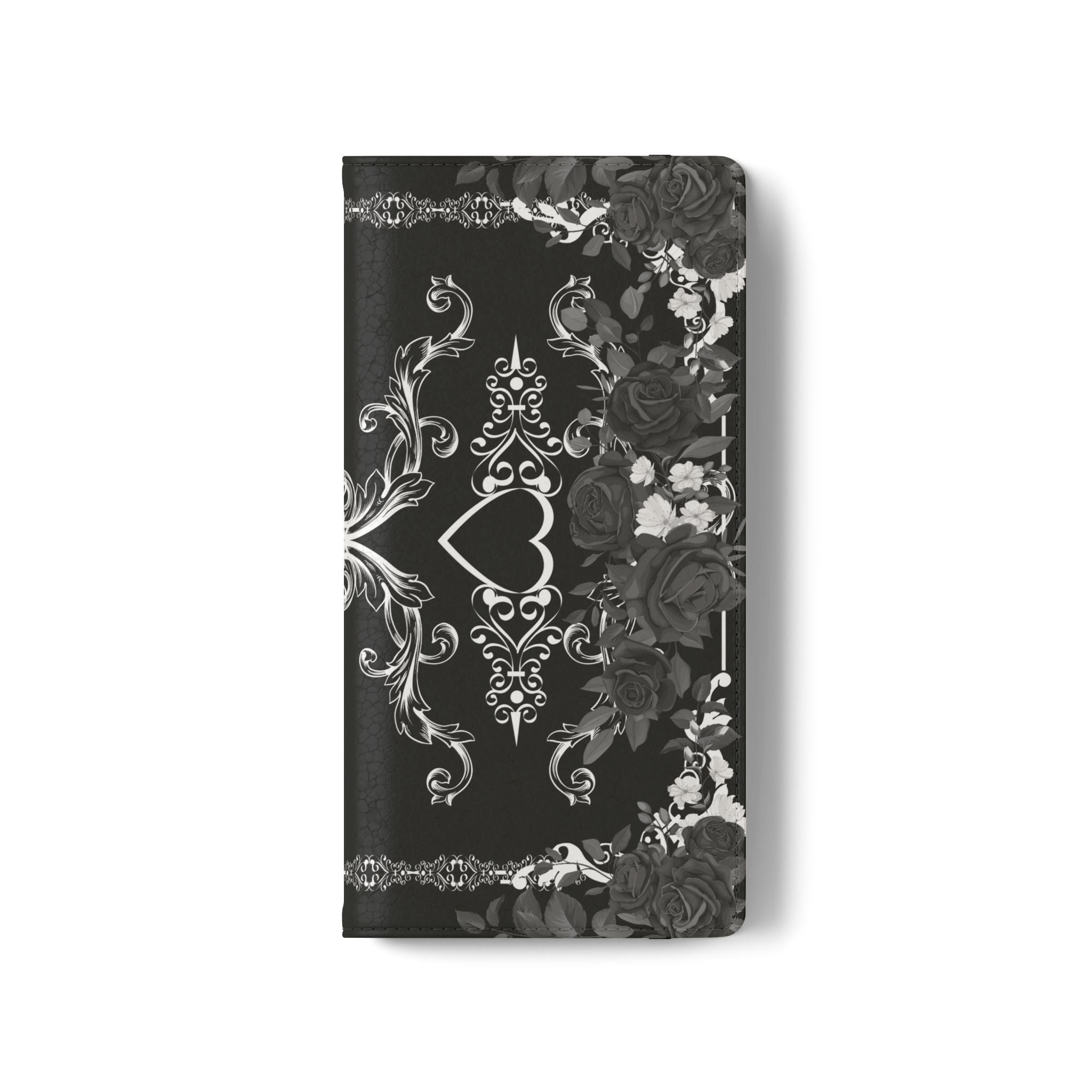 Romantic Goth Wallet Flip Case - Goth Botanical Phone Case