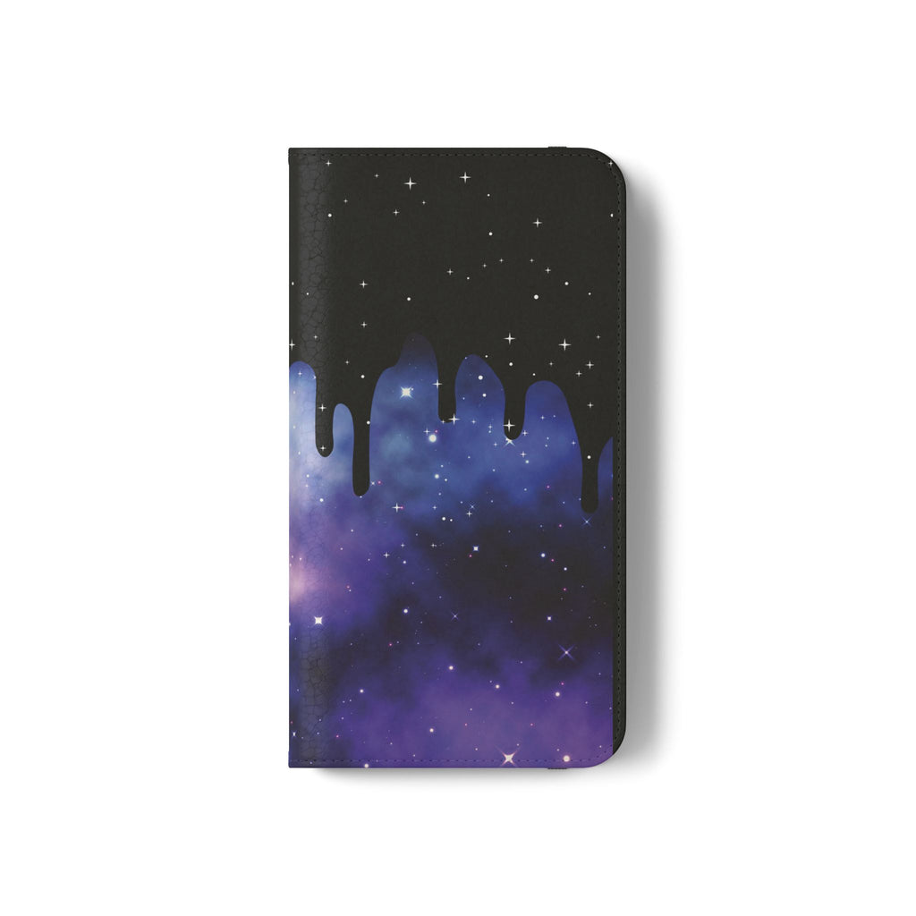 Pastel Goth Drippy Galaxy Flip Wallet Phone Case - Wallet Case for Samsung and iPhone - Gothic Style Wallet Phone Cases
