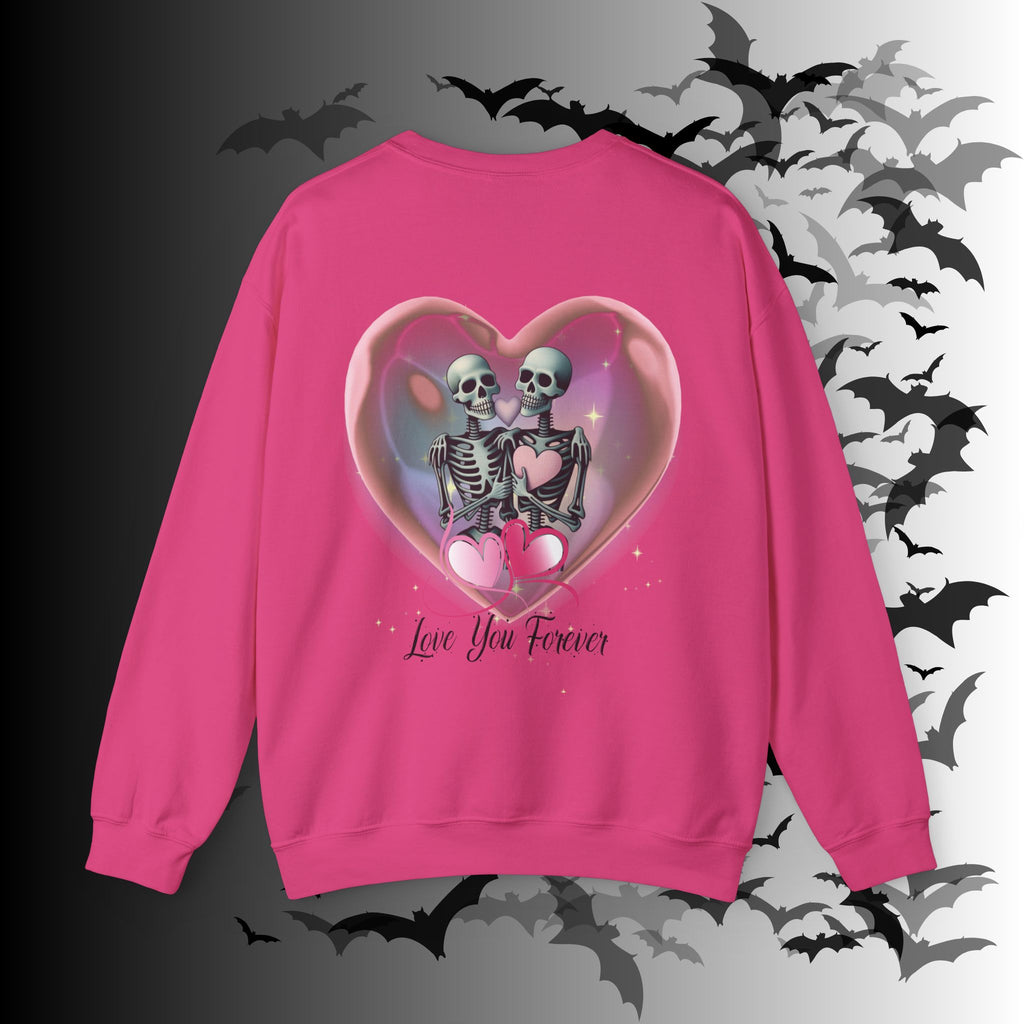 Love You Forever Skeleton Crewneck Sweatshirt — Gothic Valentine's Couples