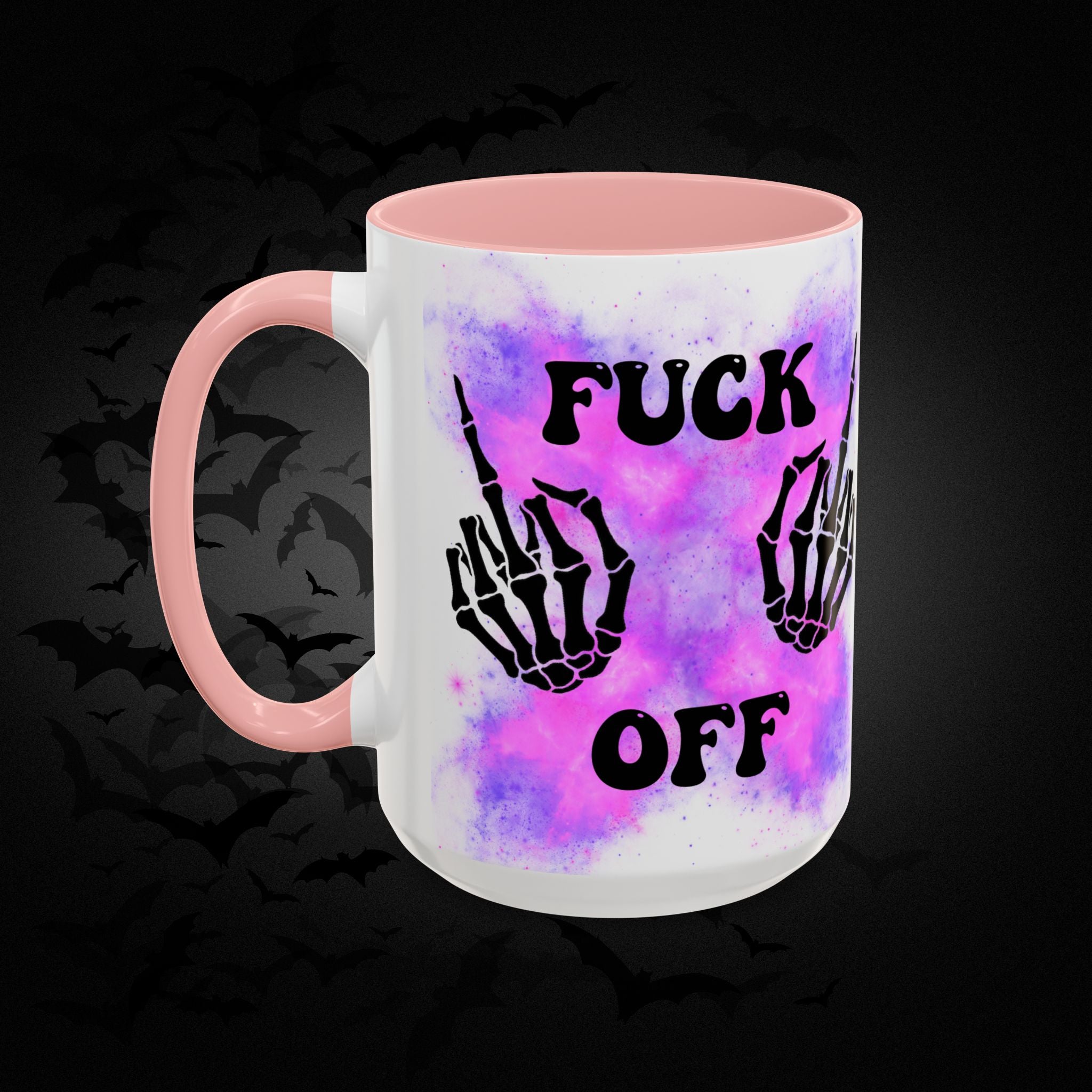 Good Morning Beautiful Fuck Off Skeleton Hands Accent Coffee Mug