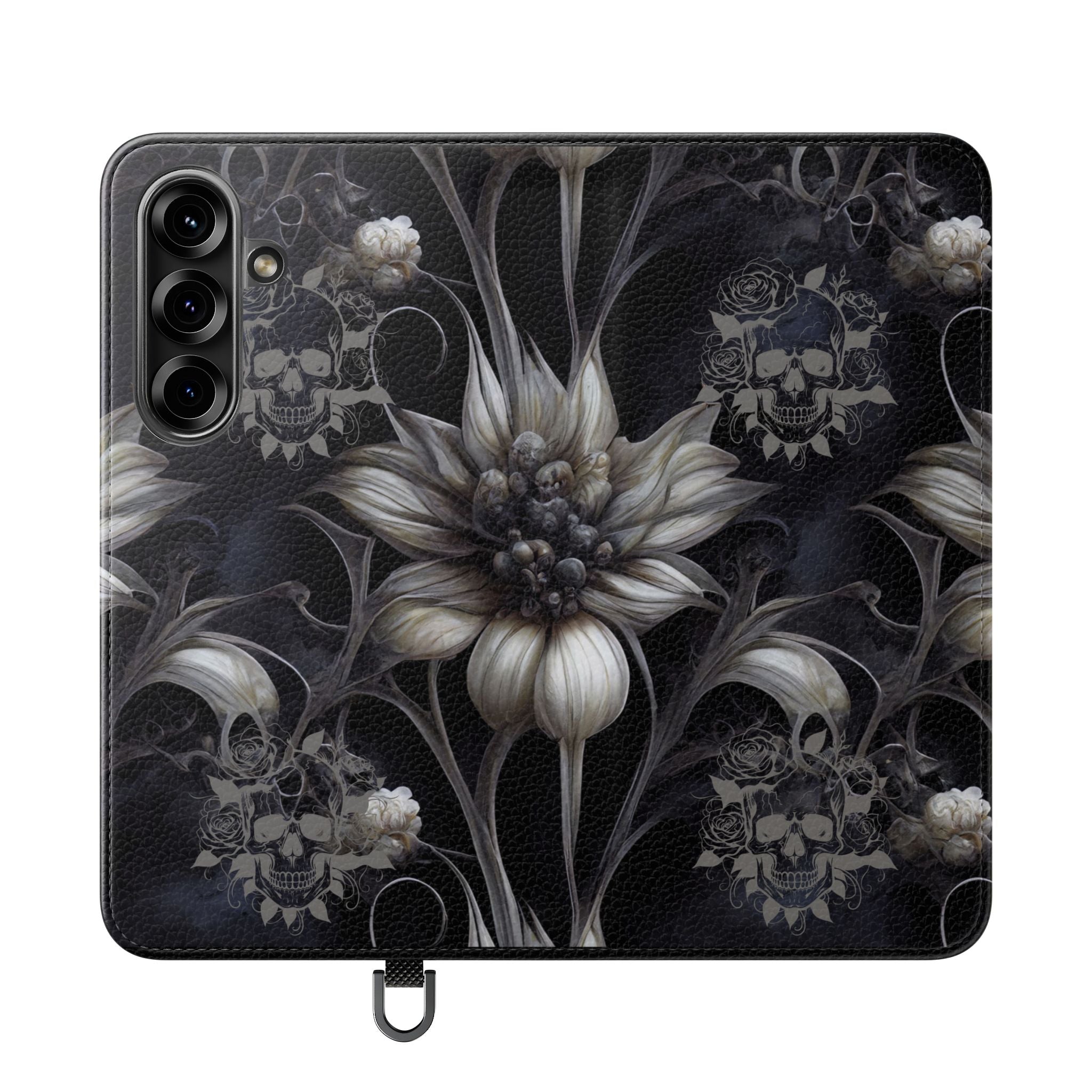 Goth Botanical Flip Wallet Case for iPhone and Samsung Galaxy Phones