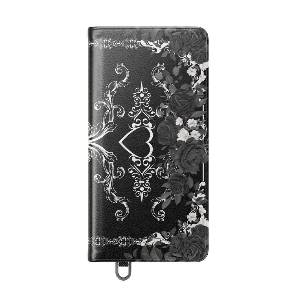 Romantic Goth Wallet Flip Case - Goth Botanical Phone Case