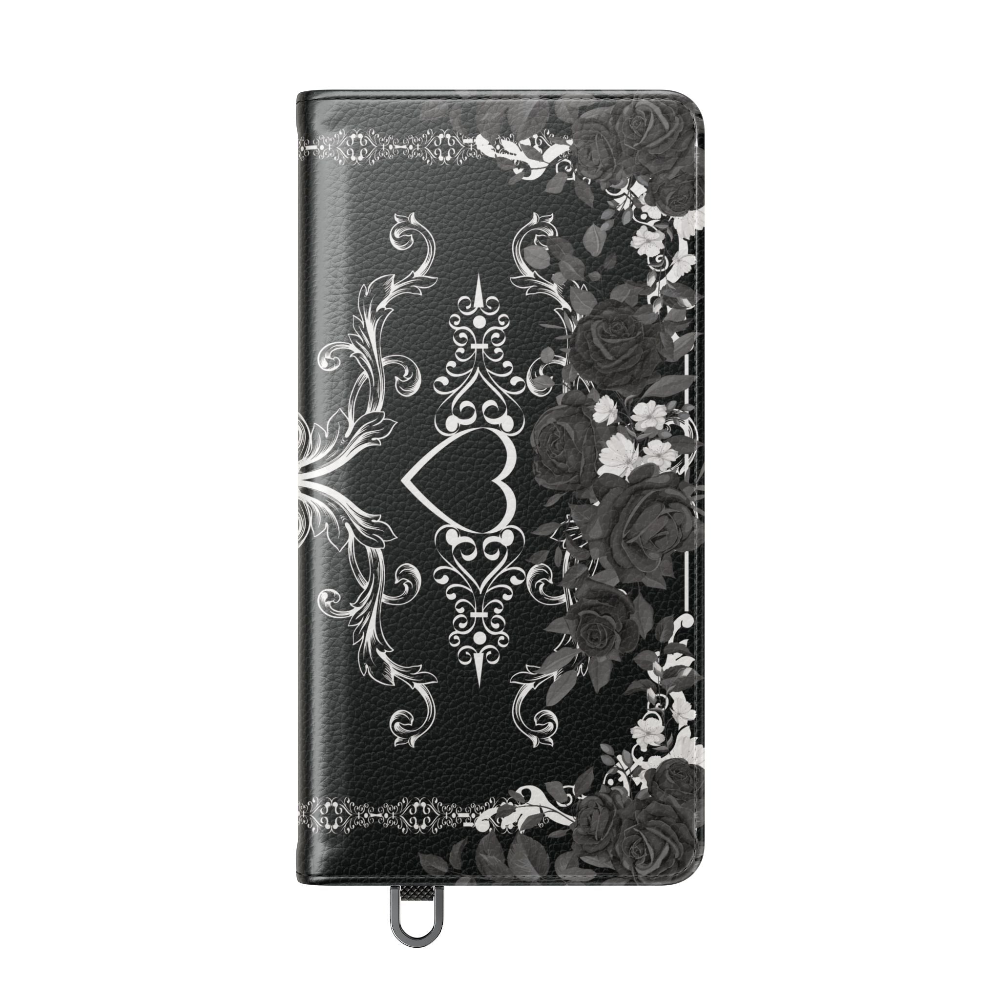 Romantic Goth Wallet Flip Case - Goth Botanical Phone Case