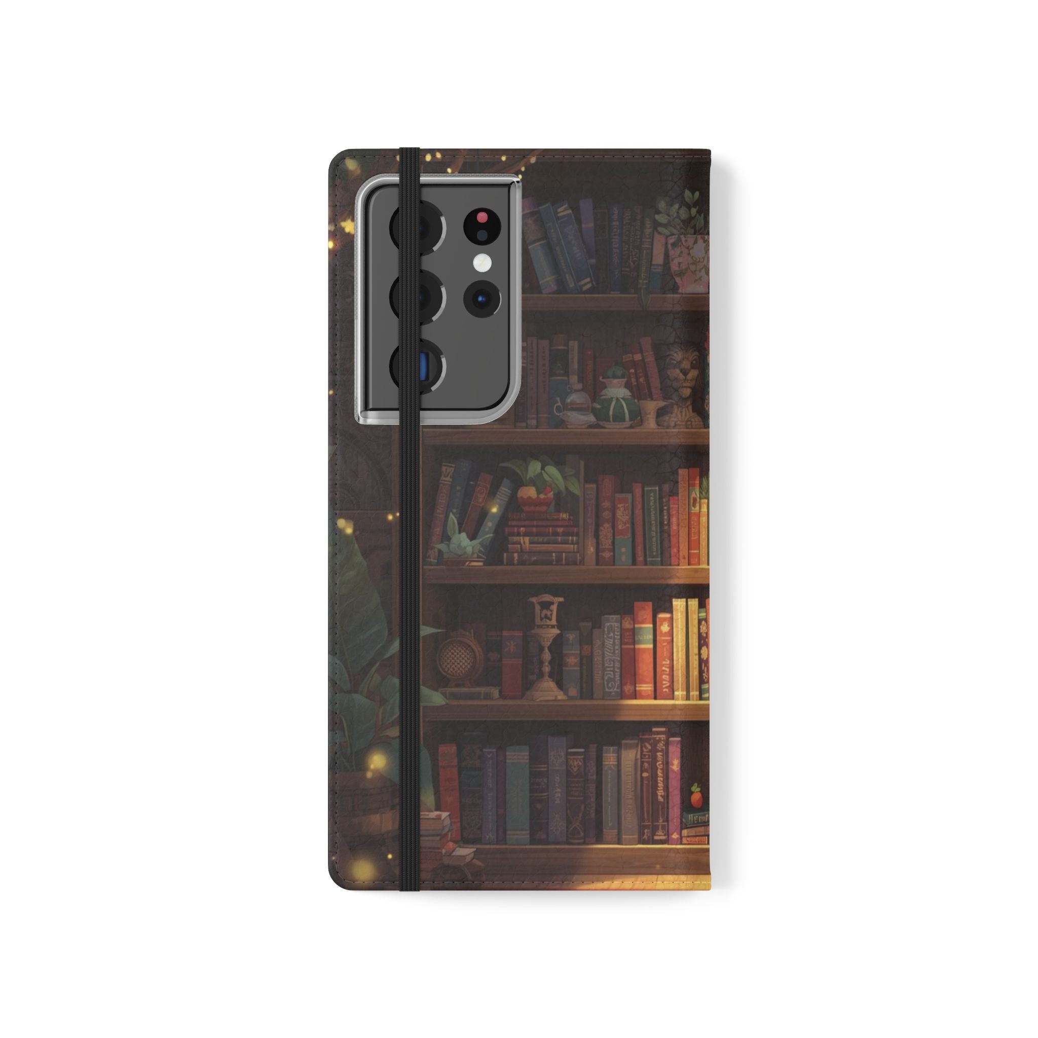 Whimsigoth Bookcase Wallet Flip Case - Romantasy Reader Phone Wallet - Book Pattern Flip Case - Bookish Phone Case