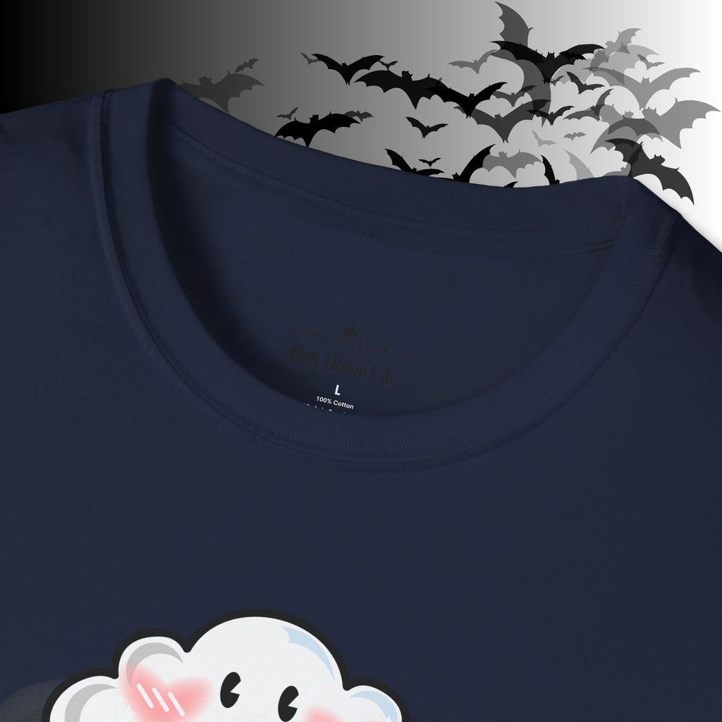 Rainbow Vomit Cloud Bat T-Shirt — Kawaii Goth Pride Unisex Tee