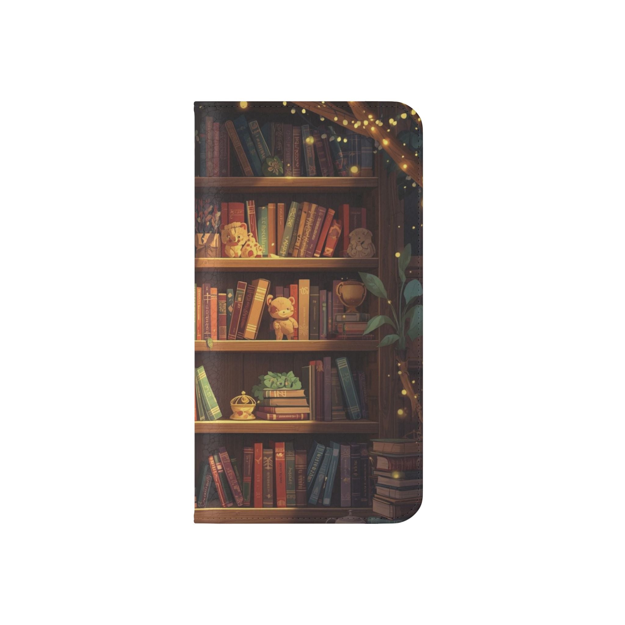 Whimsigoth Bookcase Wallet Flip Case - Romantasy Reader Phone Wallet - Book Pattern Flip Case - Bookish Phone Case