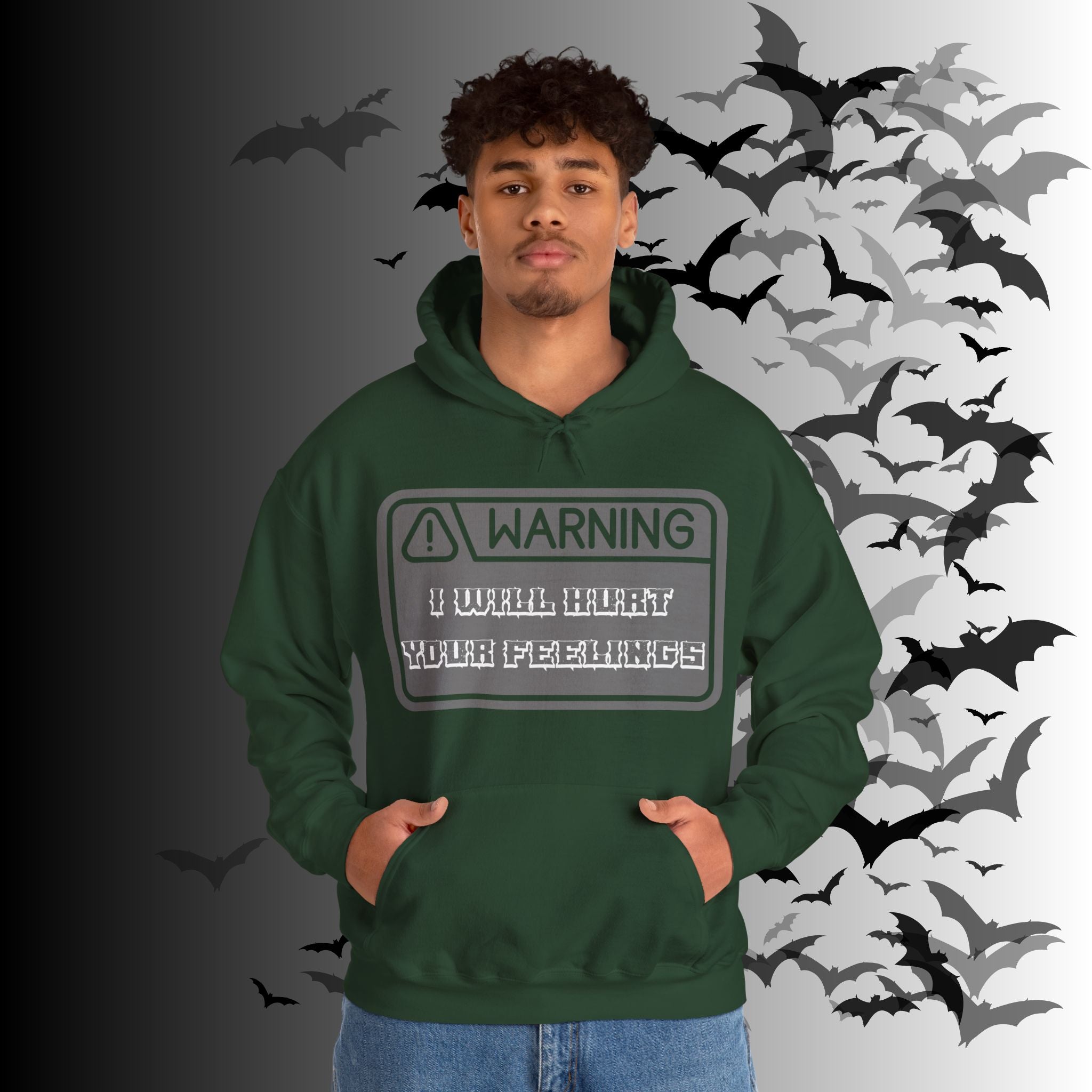 Warning I Will Hurt Your Feelings Hoodie — Funny Gothic Attitude Pullover