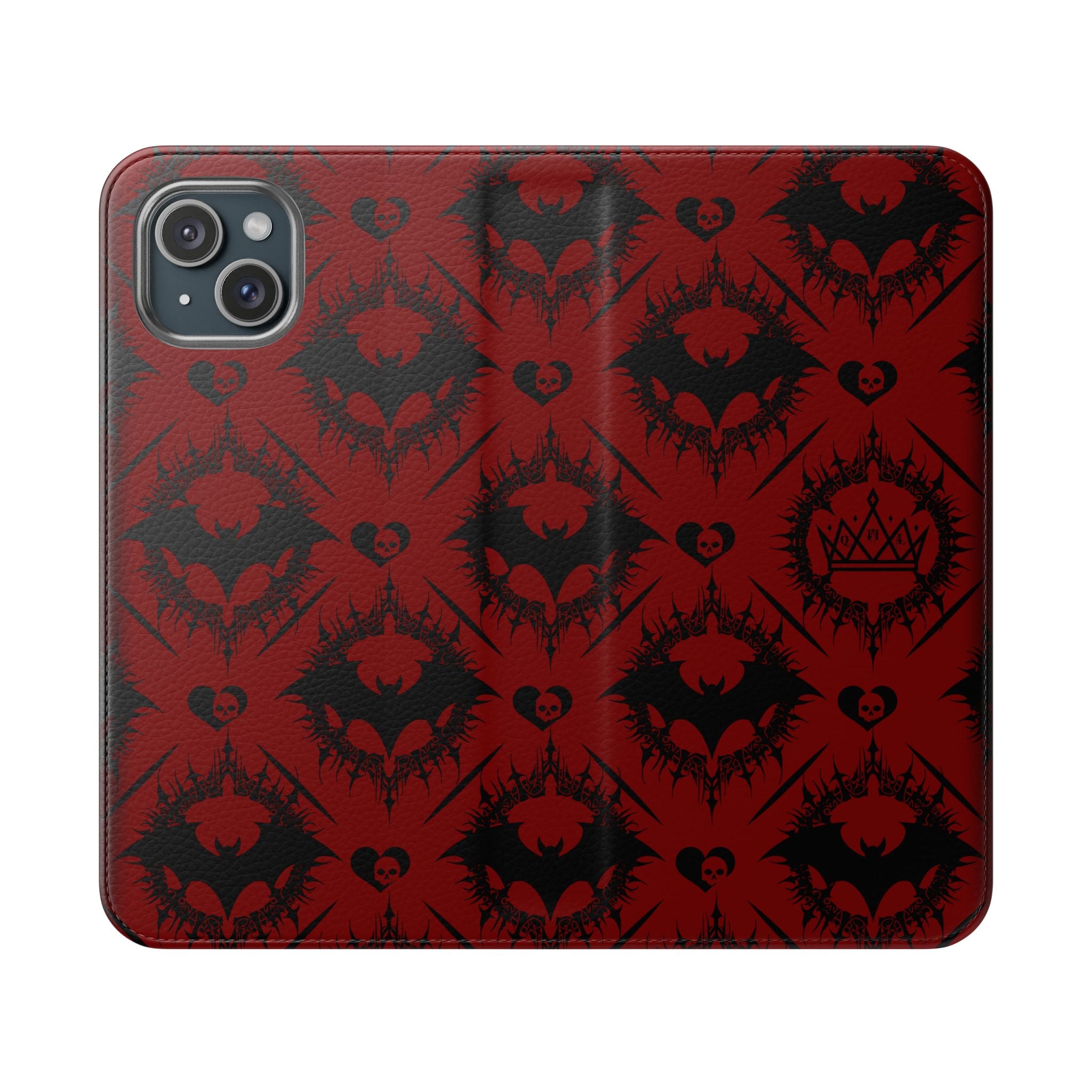 Copy of Gothic Bat Wallet Flip Case - Elegant Goth Phone Wallet - Bat Pattern Flip Case - Gothic Phone Case - Stylish Wallet Phone Case