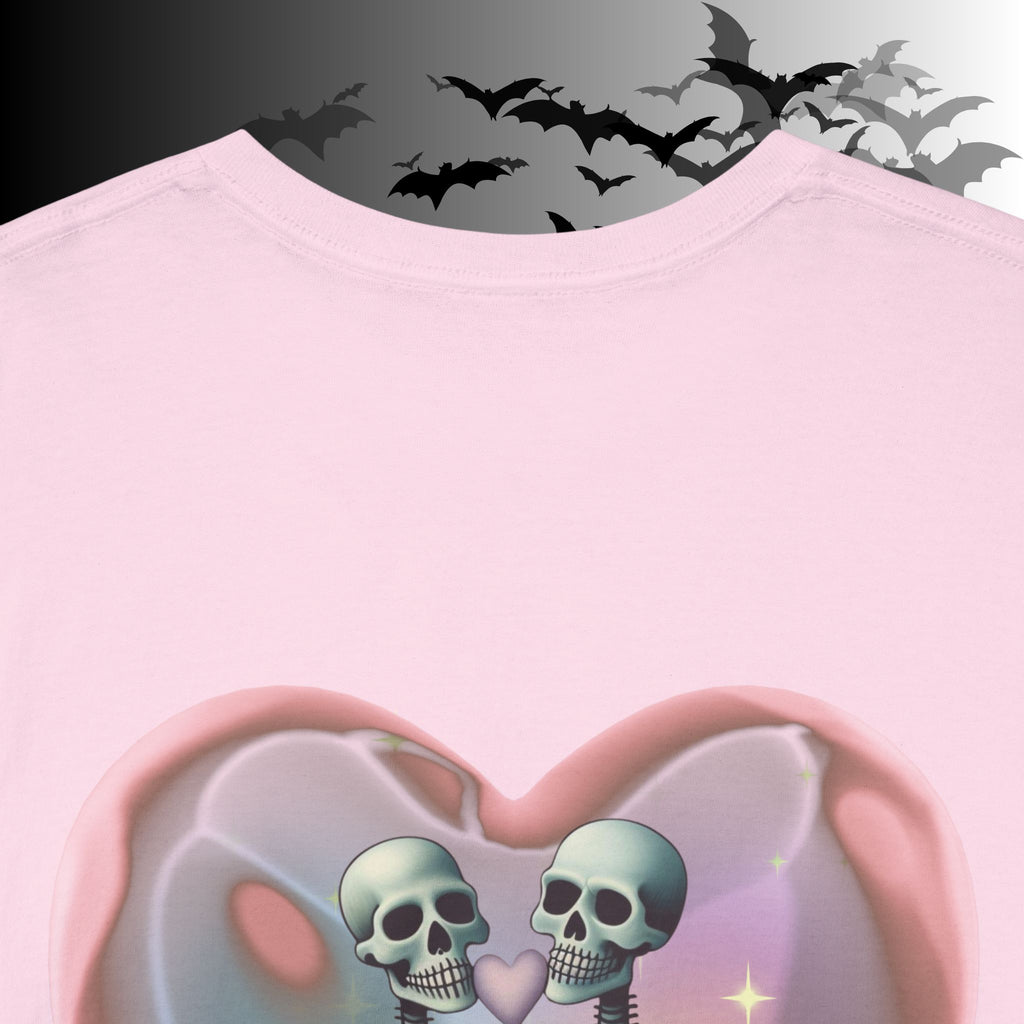 "Love You Forever" Gothic Skeleton Couples T-Shirt — Goth Valentine's Day Matching Tee
