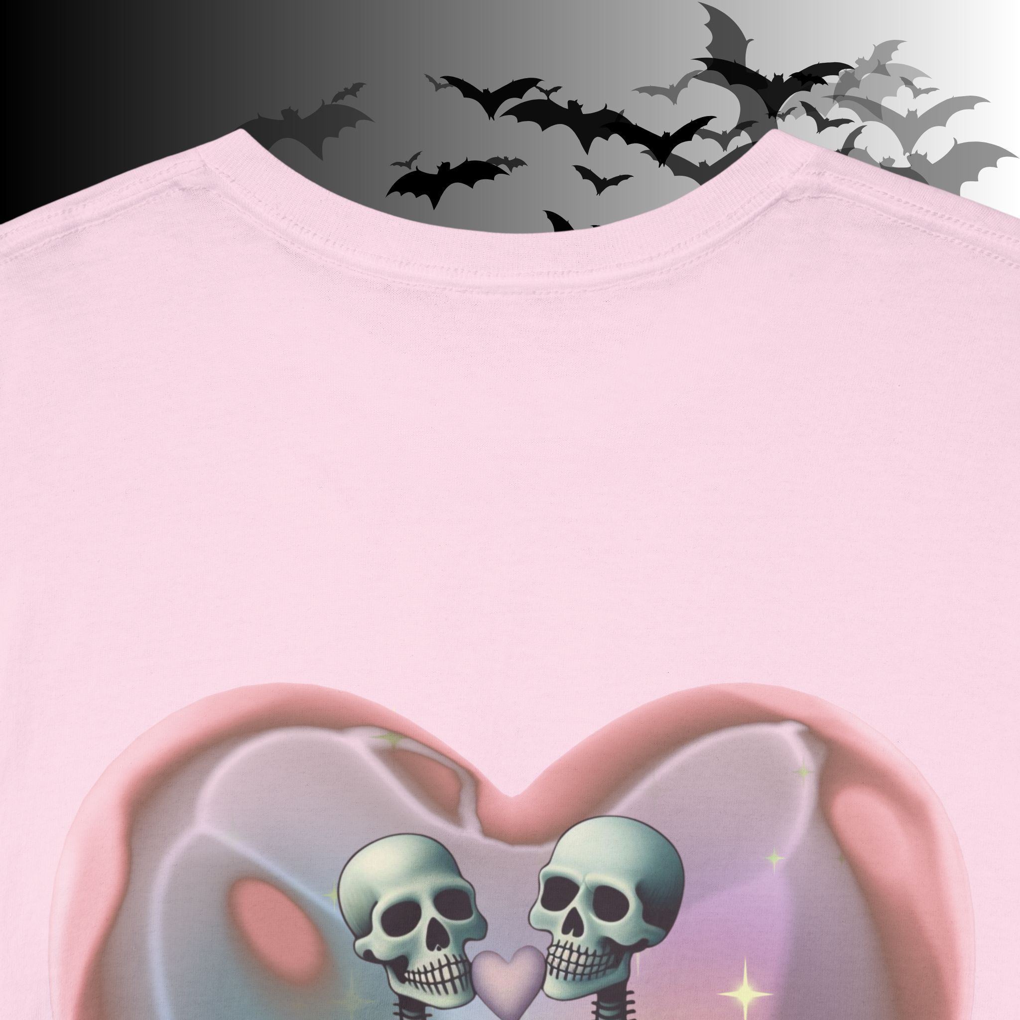 "Love You Forever" Gothic Skeleton Couples T-Shirt — Goth Valentine's Day Matching Tee