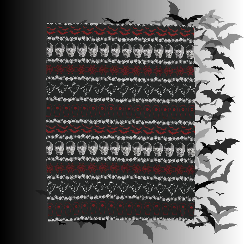 Merry Creepmas Print Throw Blanket — Gothic Holiday Home Decor