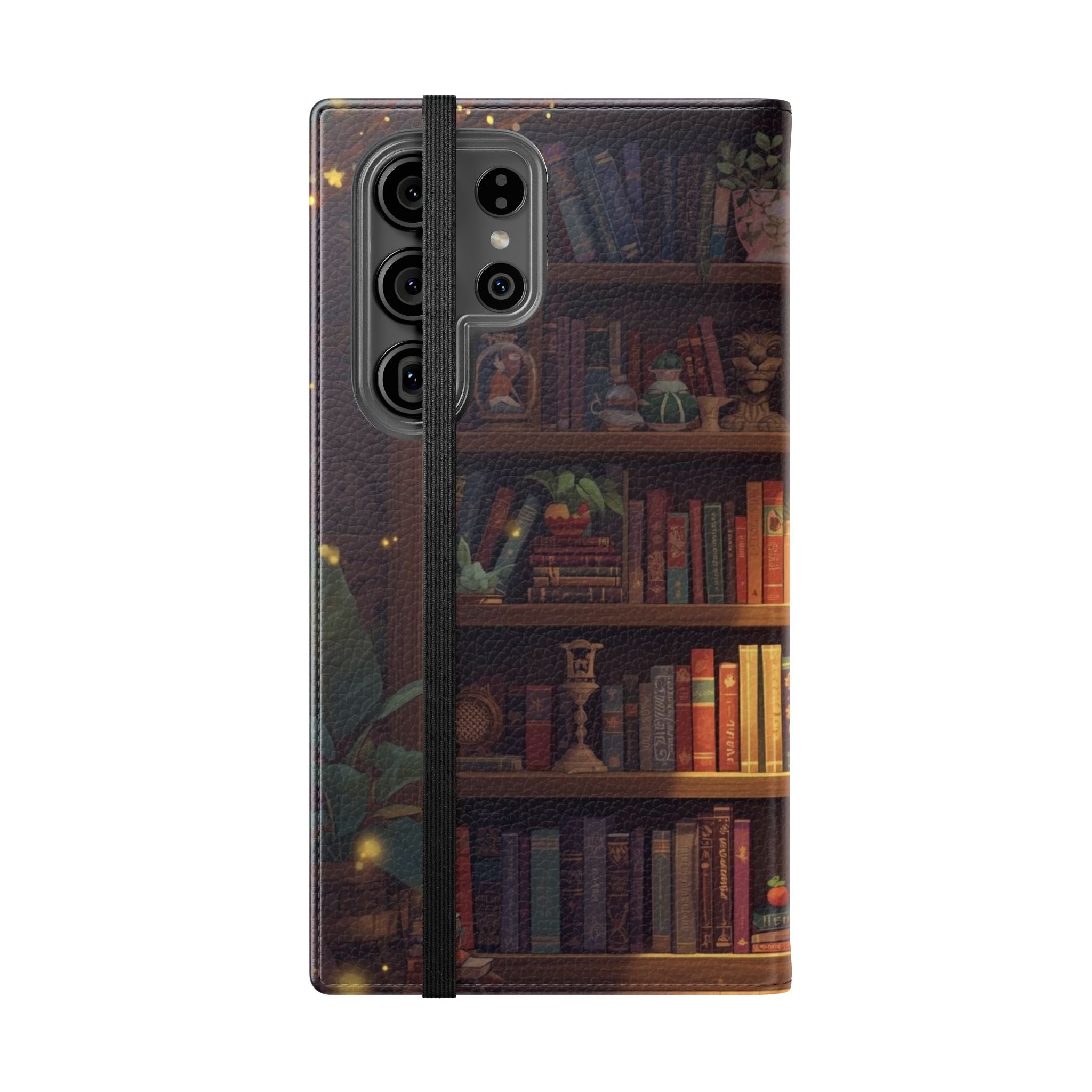 Whimsigoth Bookcase Wallet Flip Case - Romantasy Reader Phone Wallet - Book Pattern Flip Case - Bookish Phone Case
