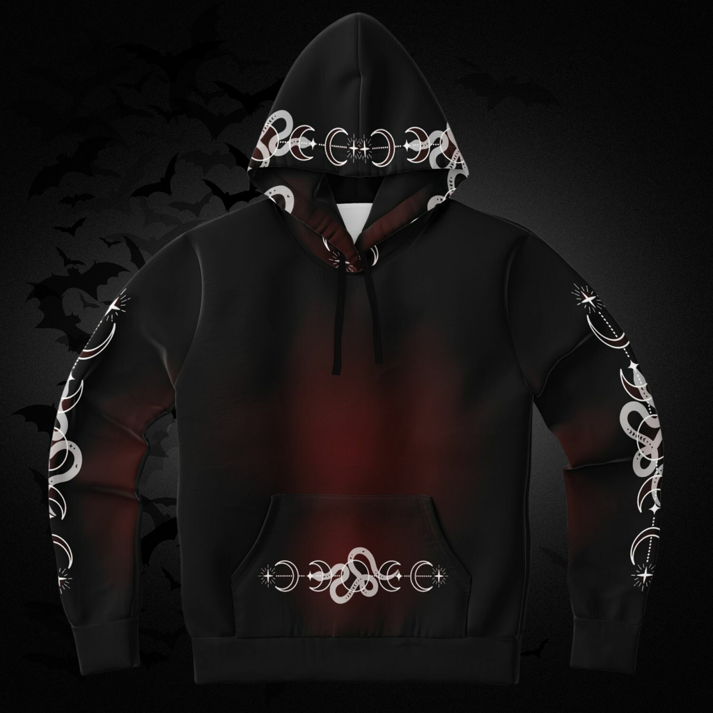Celestial Serpent All Over Print Hoodie – Crimson