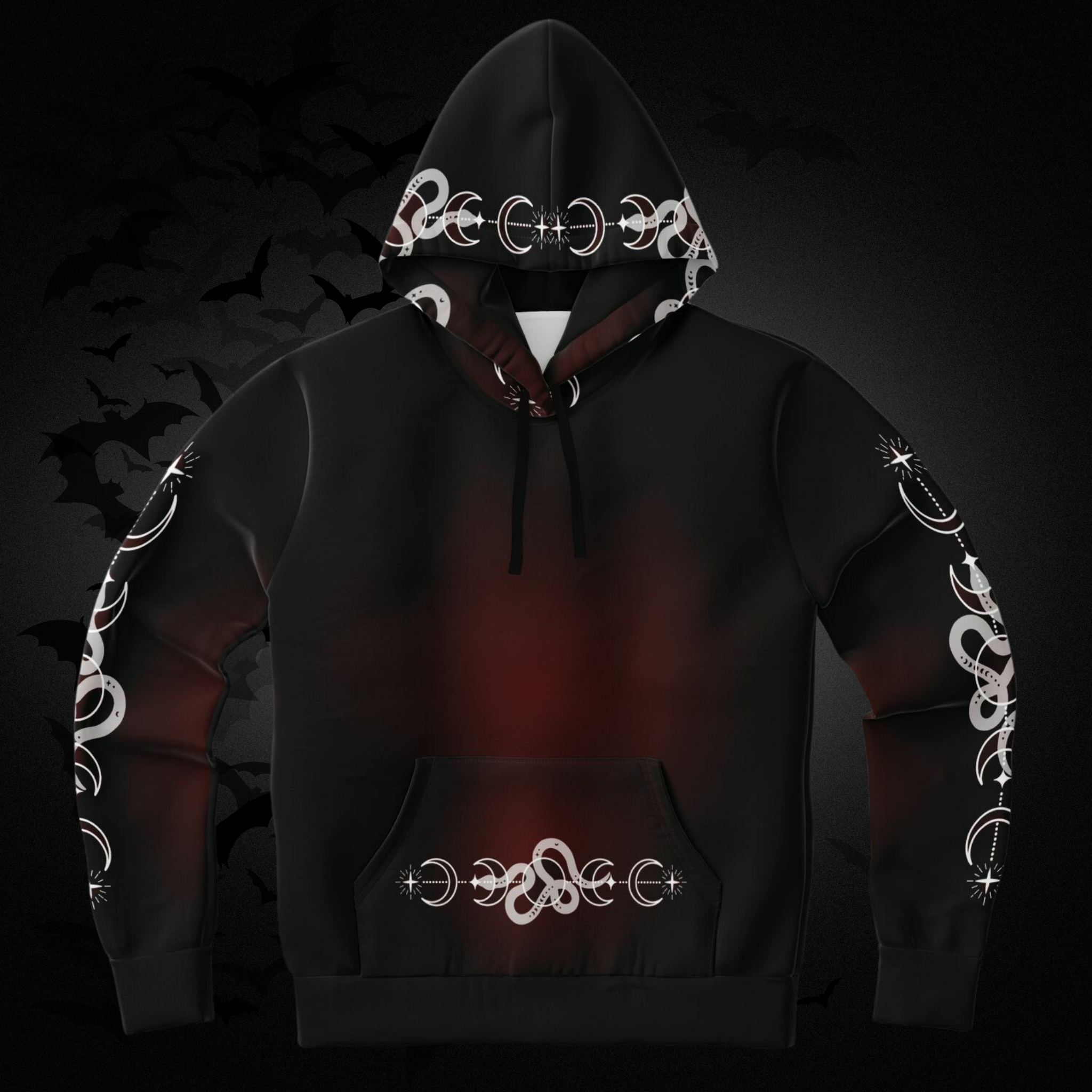 Celestial Serpent All Over Print Hoodie – Crimson