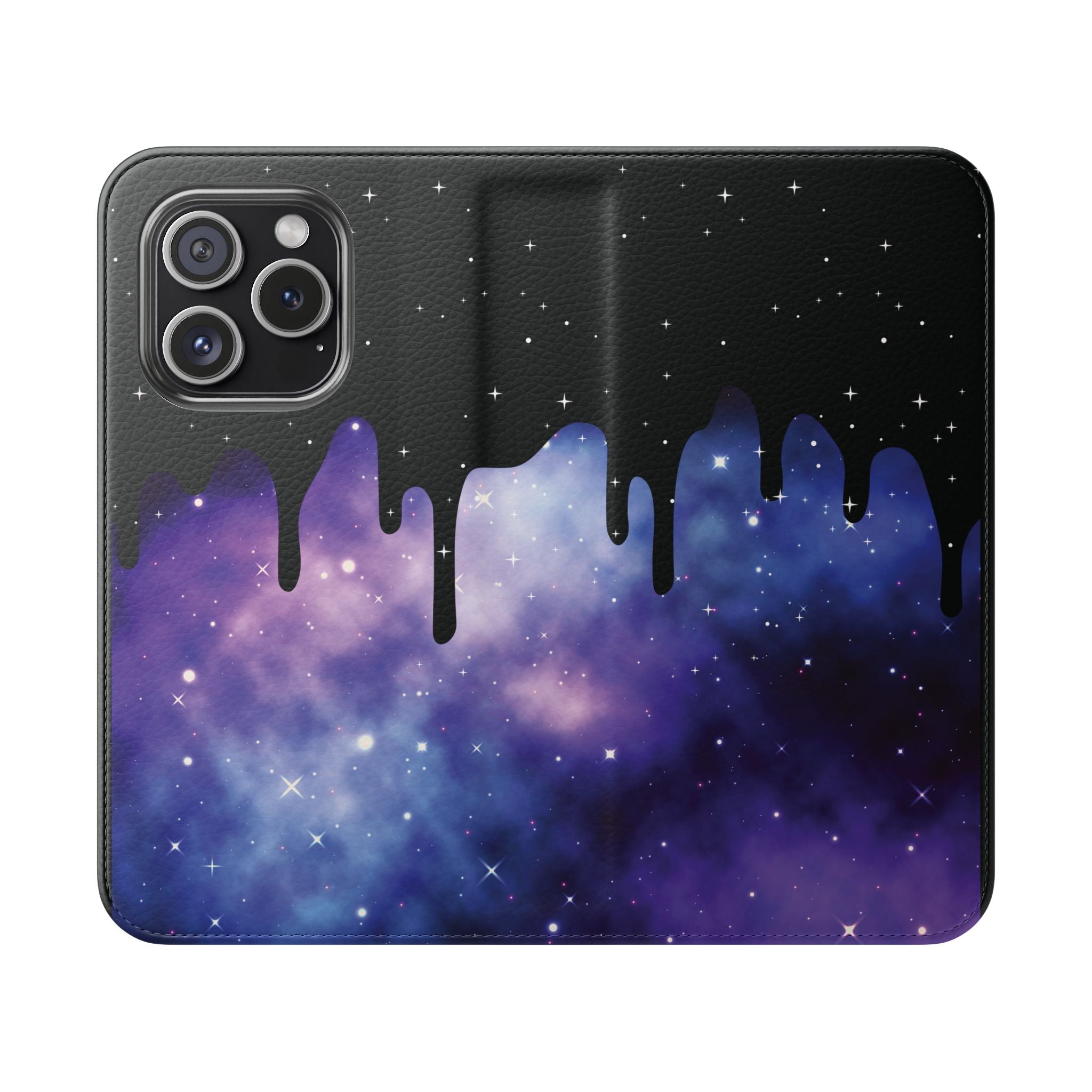 Pastel Goth Drippy Galaxy Flip Wallet Phone Case - Wallet Case for Samsung and iPhone - Gothic Style Wallet Phone Cases