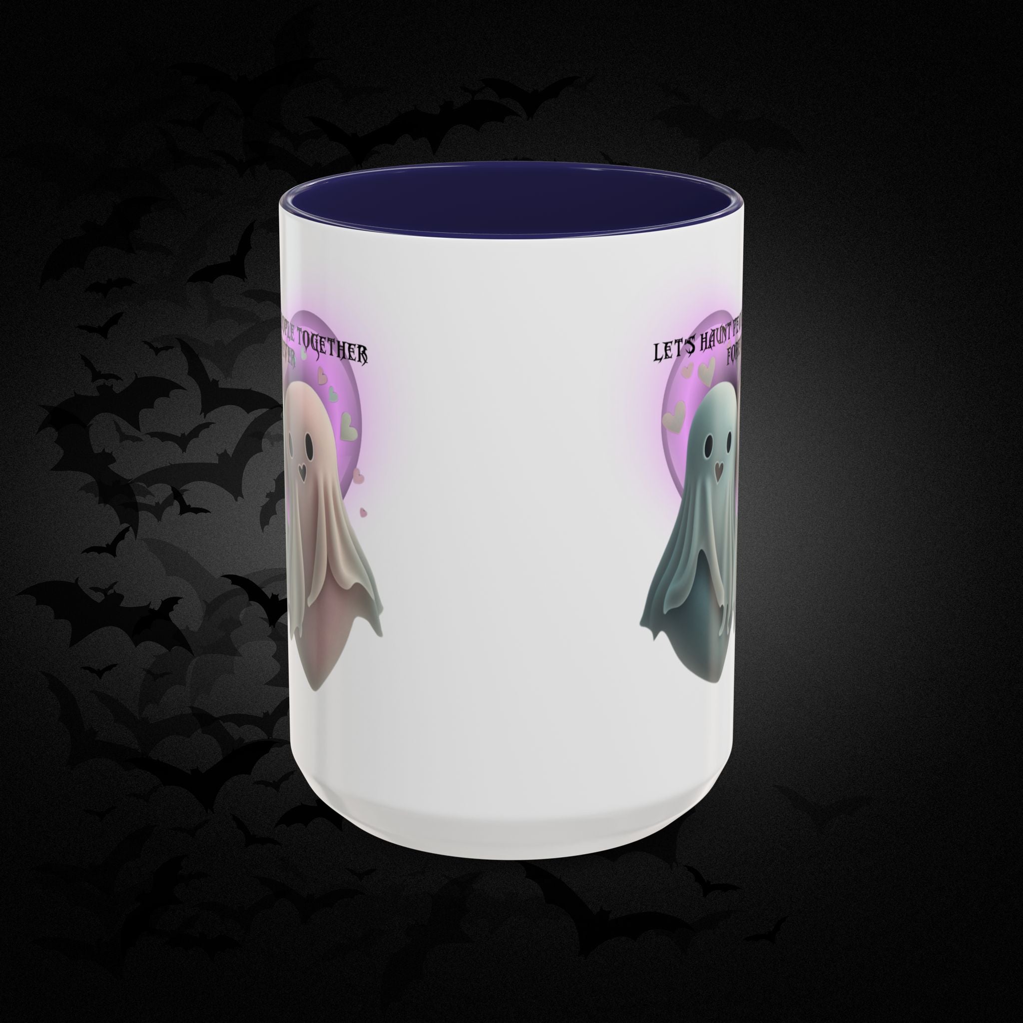 Let's Haunt People Together Forever Coffee Mug — Valloween Ghost Couple Accent Mug