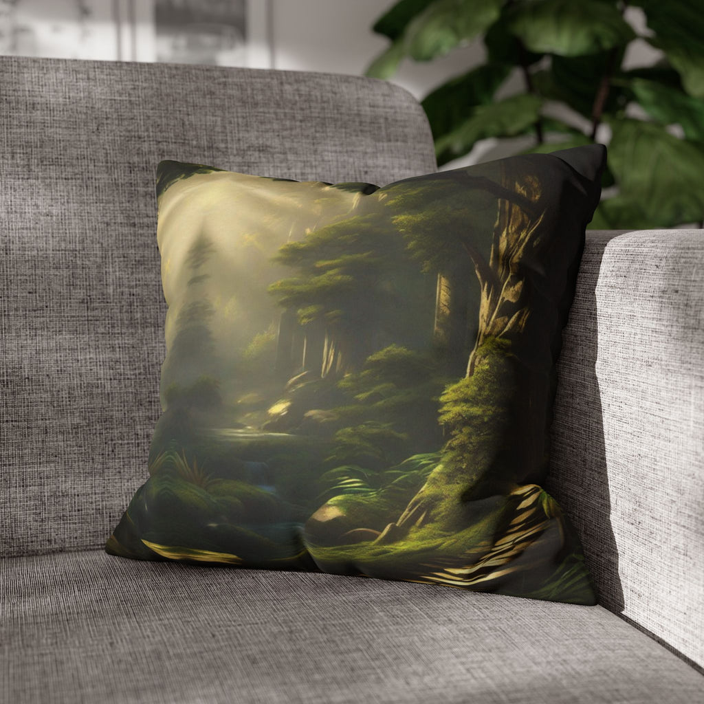 Mystical Forest Throw Pillow — Dark Cottagecore Woodland Home Decor