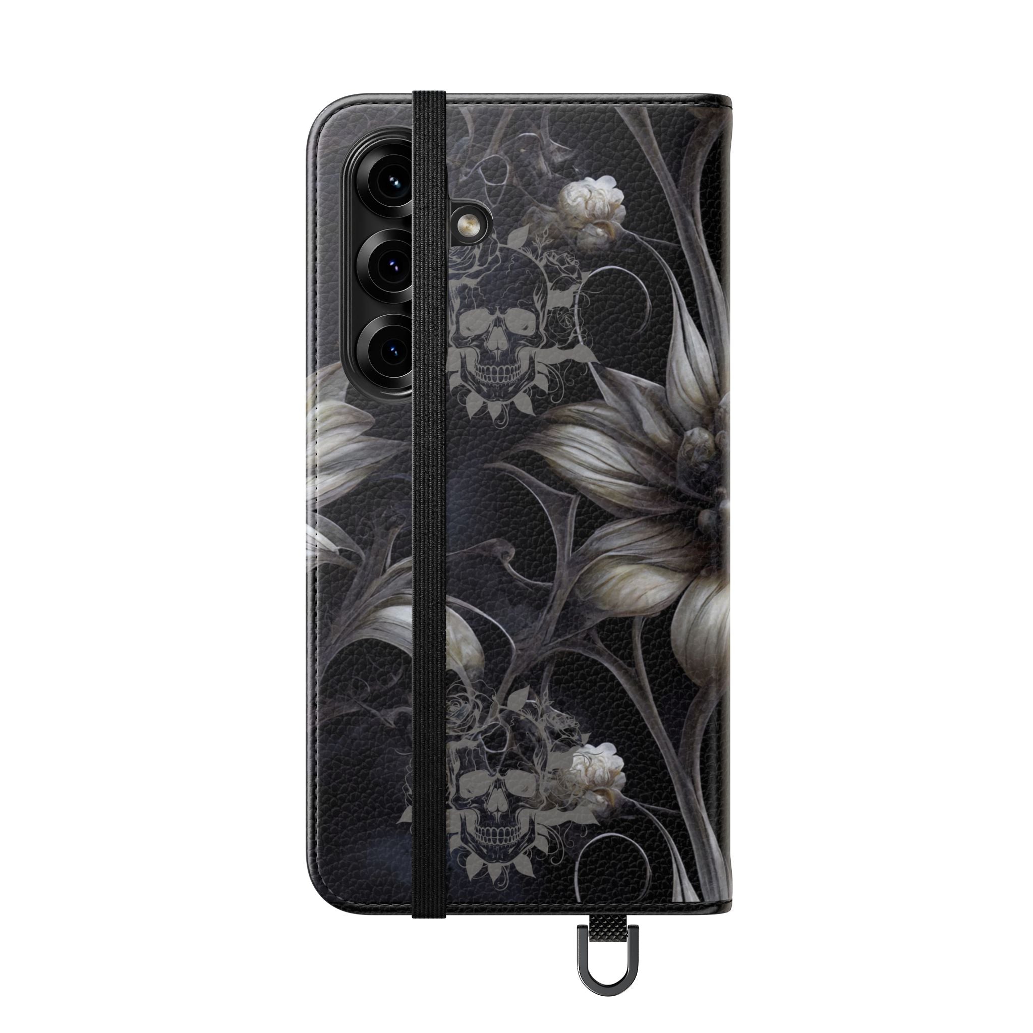 Goth Botanical Flip Wallet Case for iPhone and Samsung Galaxy Phones