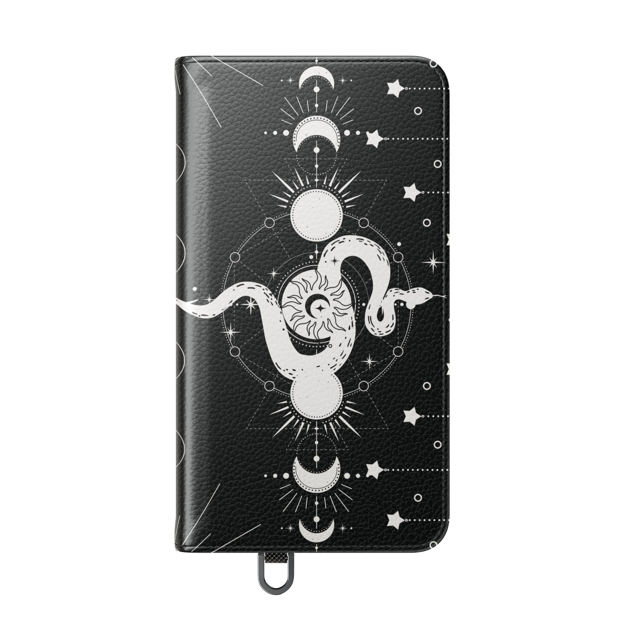 Gothic Style Celestial Snake Moon Phases Wallet Flip PhoneCase - Celestial Style Phone Case for iPhone and Samsung - Moon Phases Wallet Case
