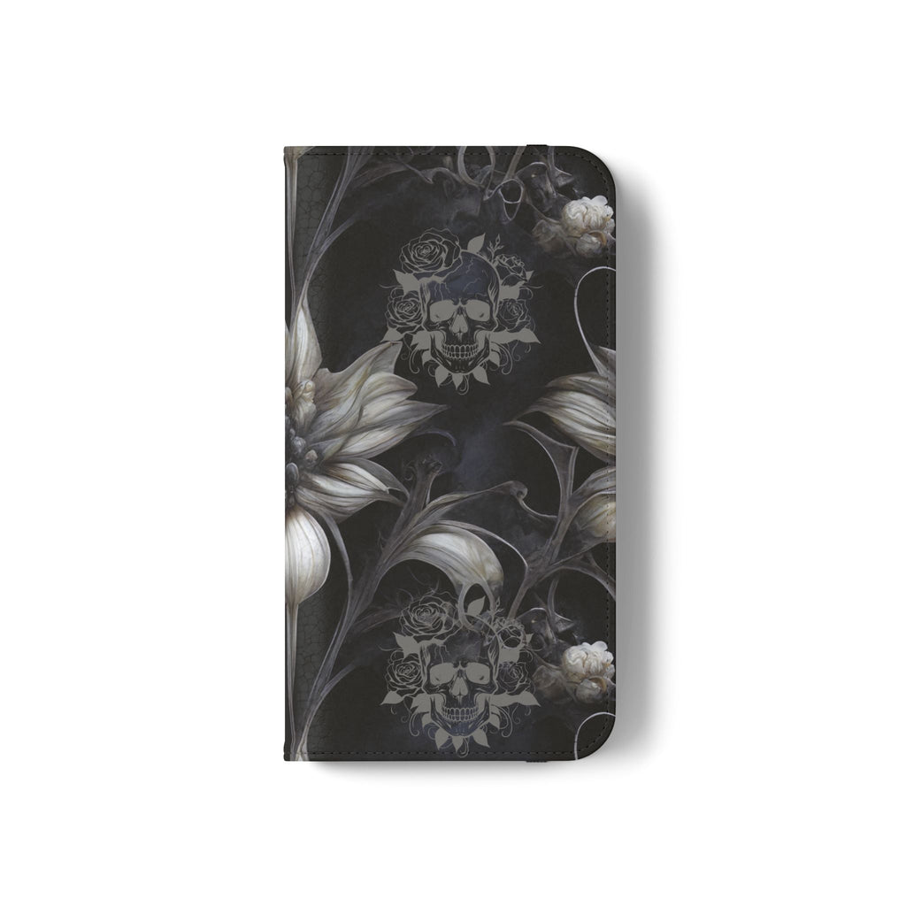 Goth Botanical Flip Wallet Case for iPhone and Samsung Galaxy Phones