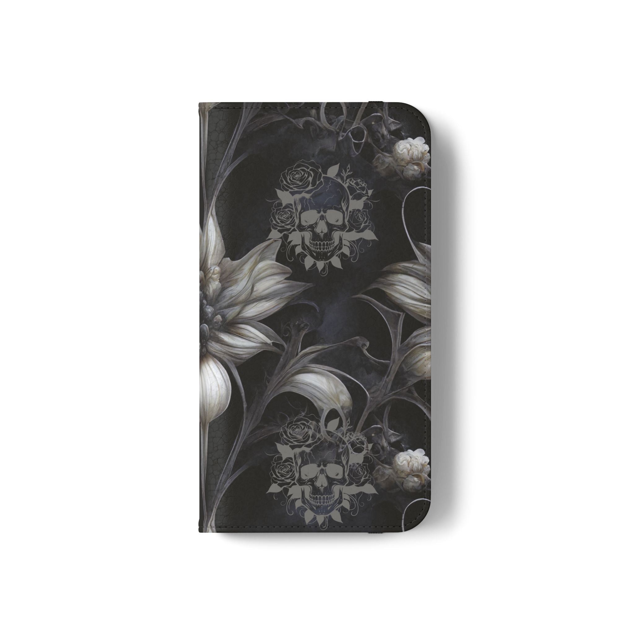 Goth Botanical Flip Wallet Case for iPhone and Samsung Galaxy Phones