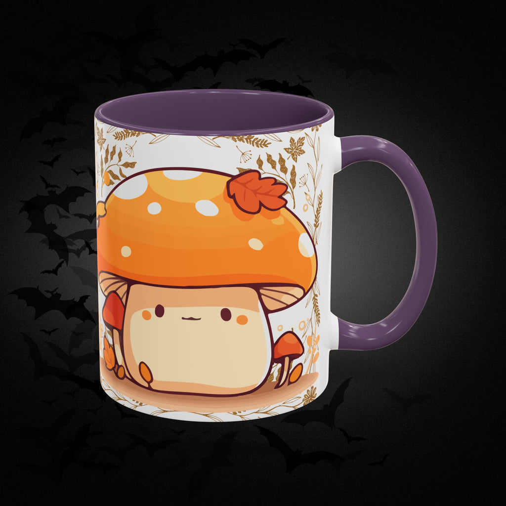 Autumn Mushroom Cute Coffee Mug — Fall Kawaii Accent Mug (11/15oz)