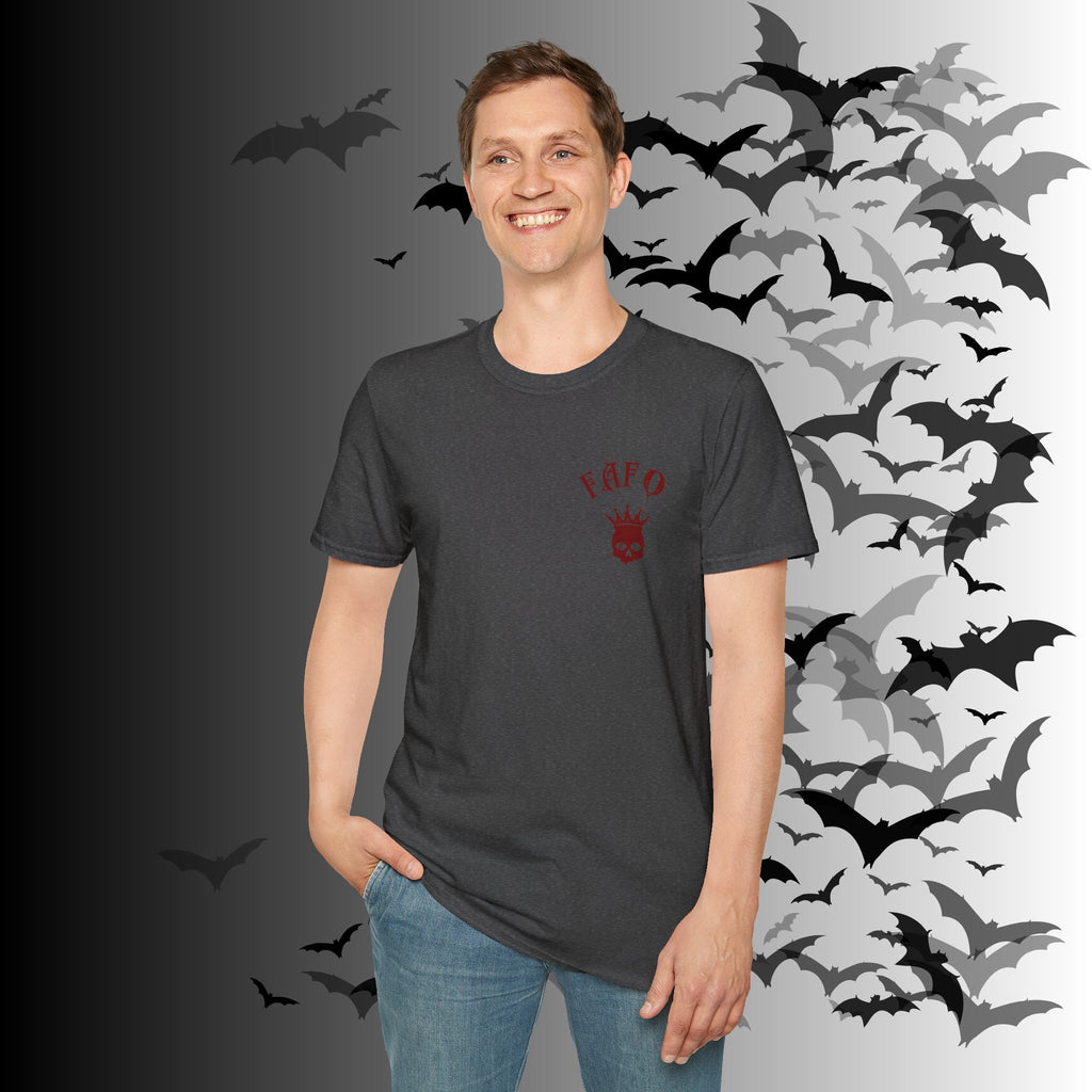 "FAFO" I Identify As A Threat T-Shirt — Gothic Humor Front & Back Print
