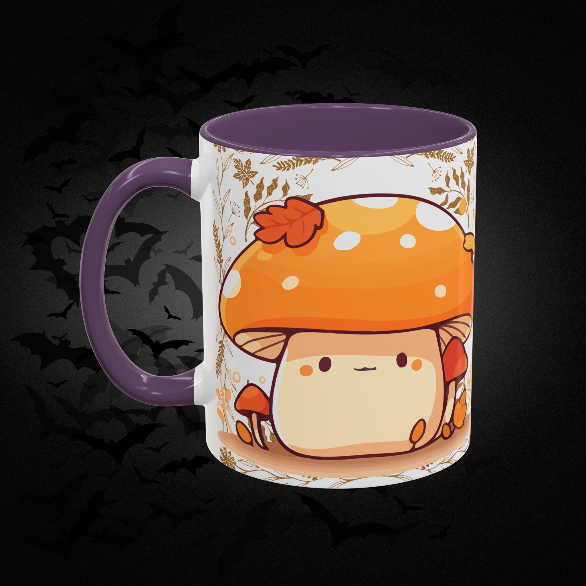 Autumn Mushroom Cute Coffee Mug — Fall Kawaii Accent Mug (11/15oz)